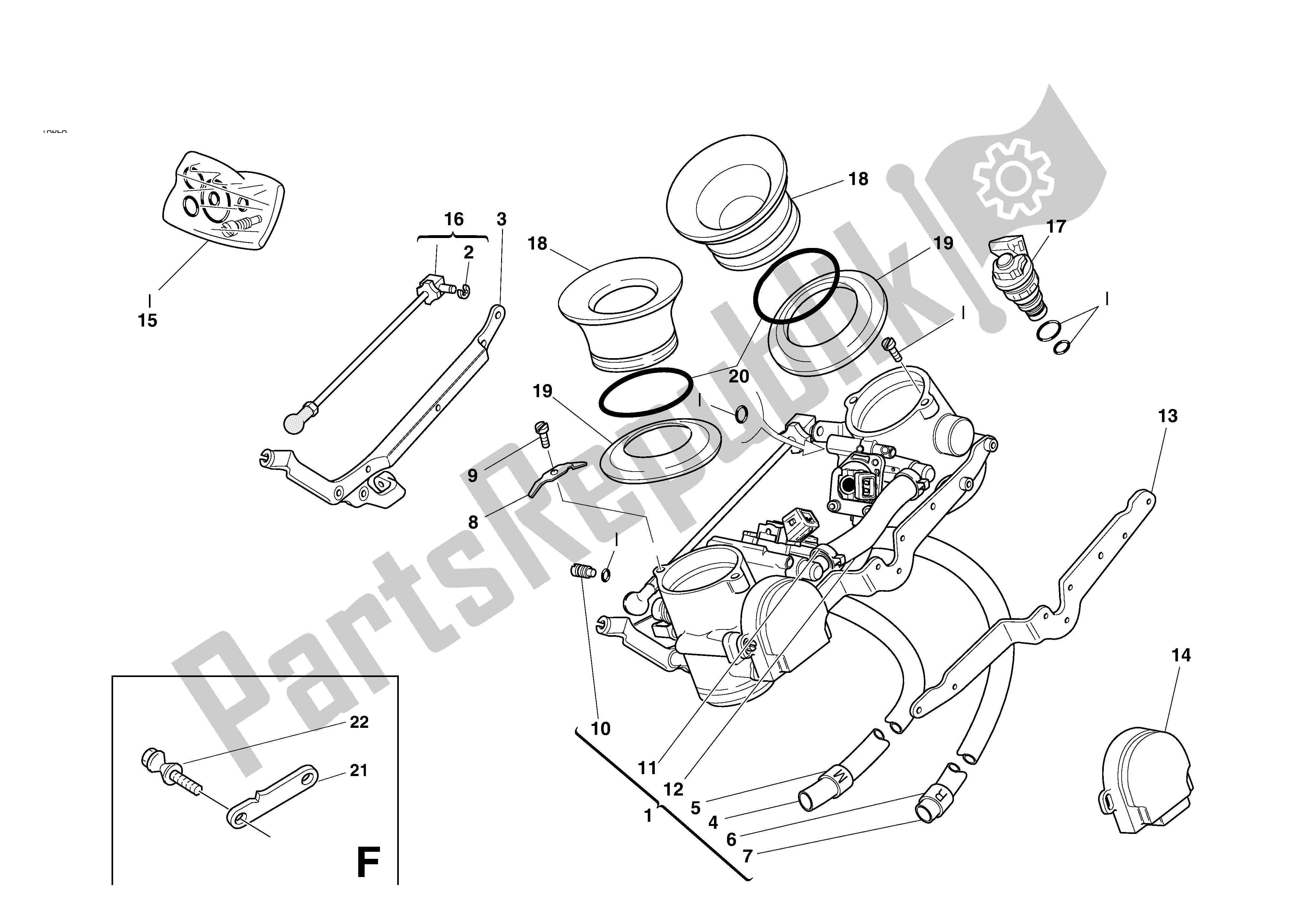 Tutte le parti per il Corpo Farfallato del Ducati Sporttouring 4 S 996 2002