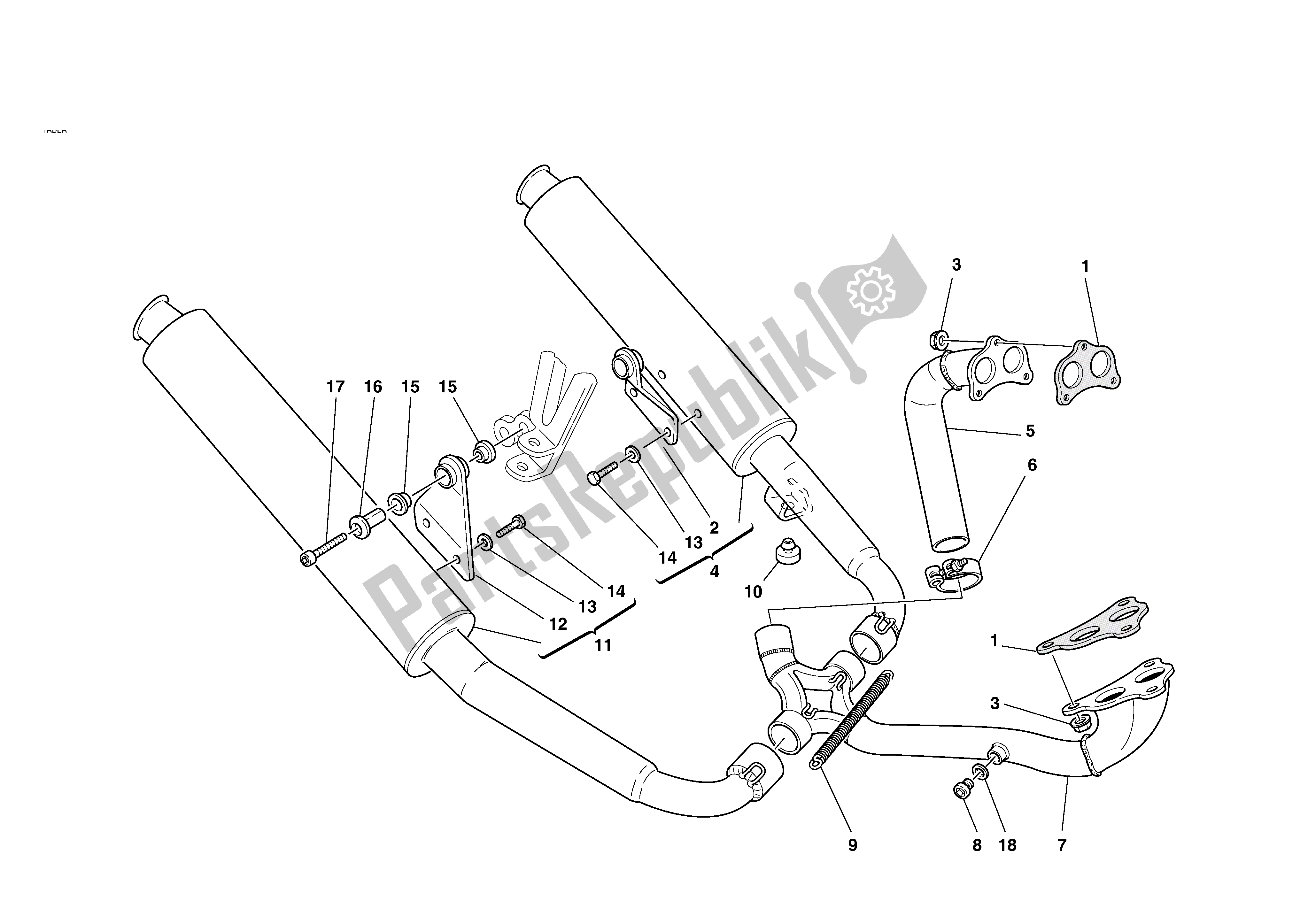 Tutte le parti per il Impianto Di Scarico del Ducati Sporttouring 4 S 996 2002