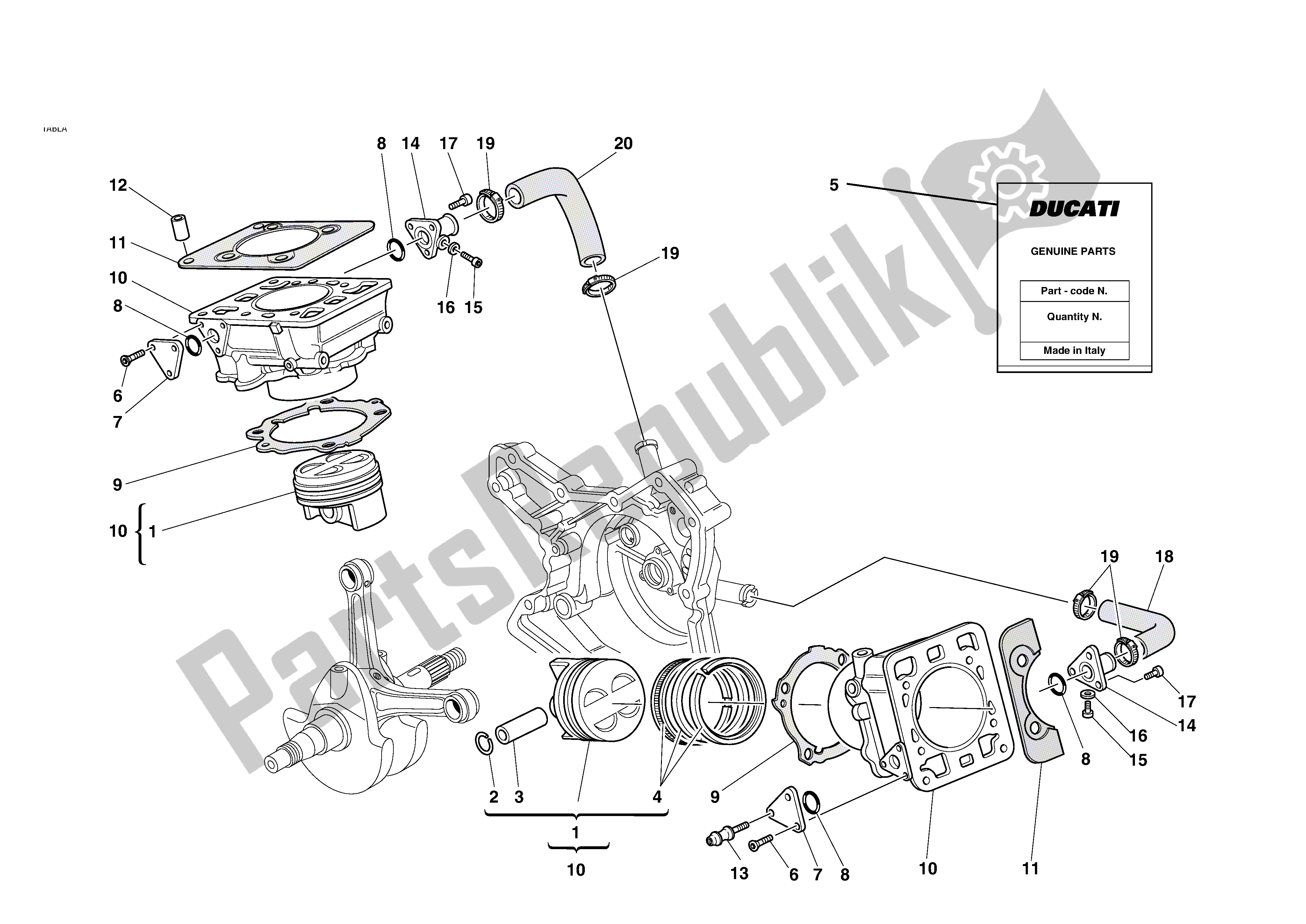 All parts for the Cylinders - Pistons of the Ducati Sporttouring 4 S 996 2004