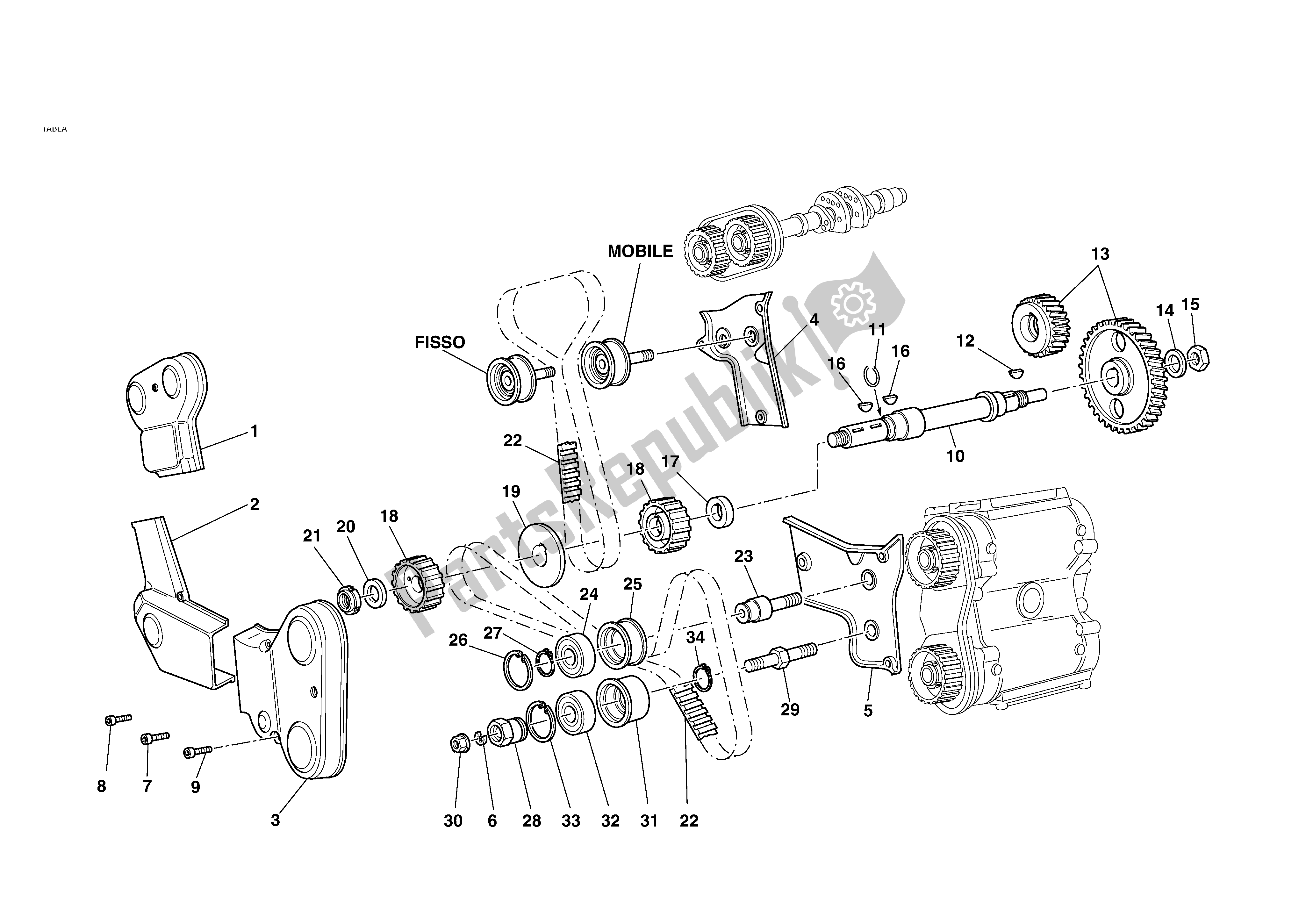 Alle onderdelen voor de Timing van de Ducati Sporttouring 4 S 996 2004