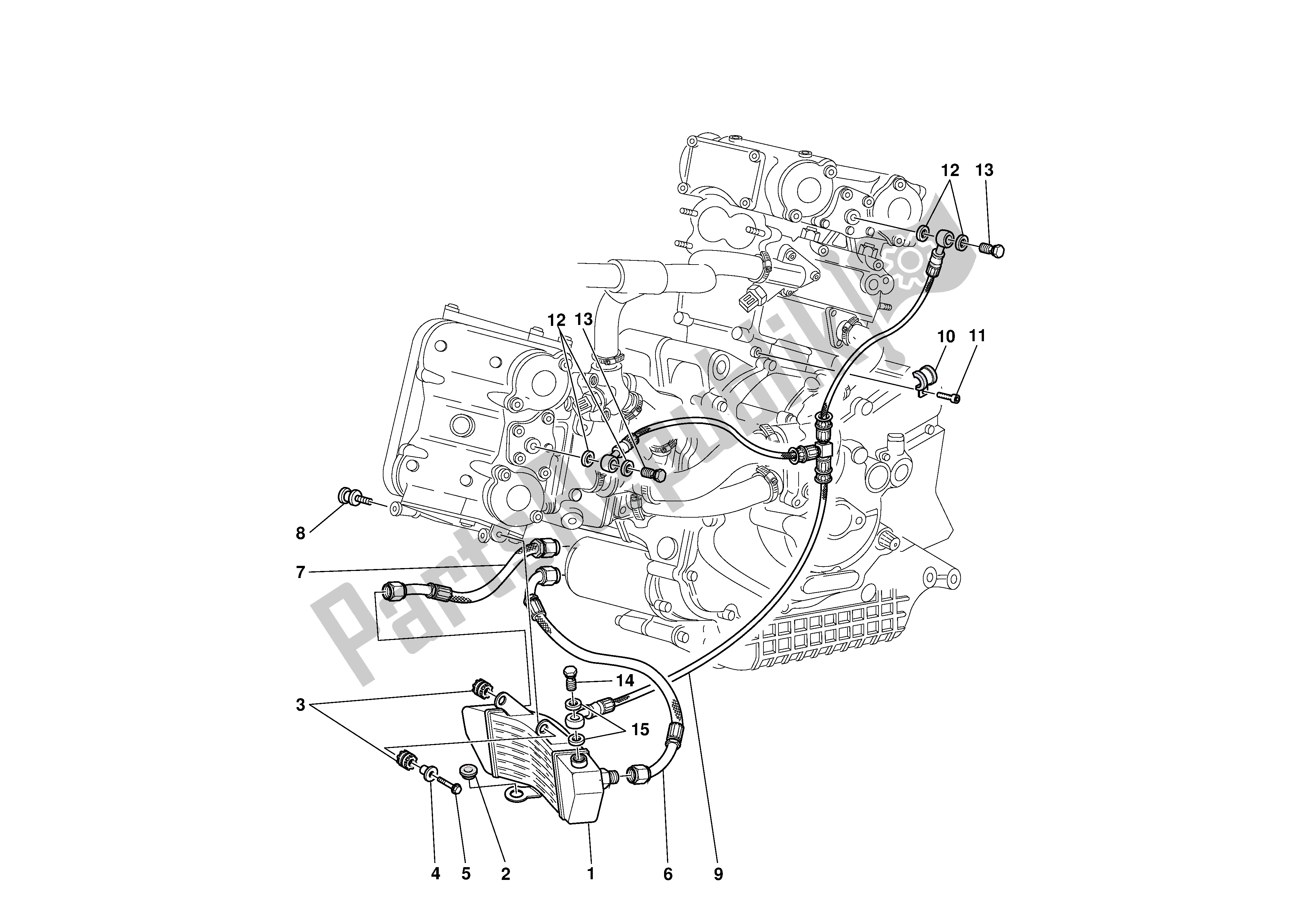 Todas las partes para Enfriador De Aceite de Ducati Sporttouring 4 S ABS 996 2003