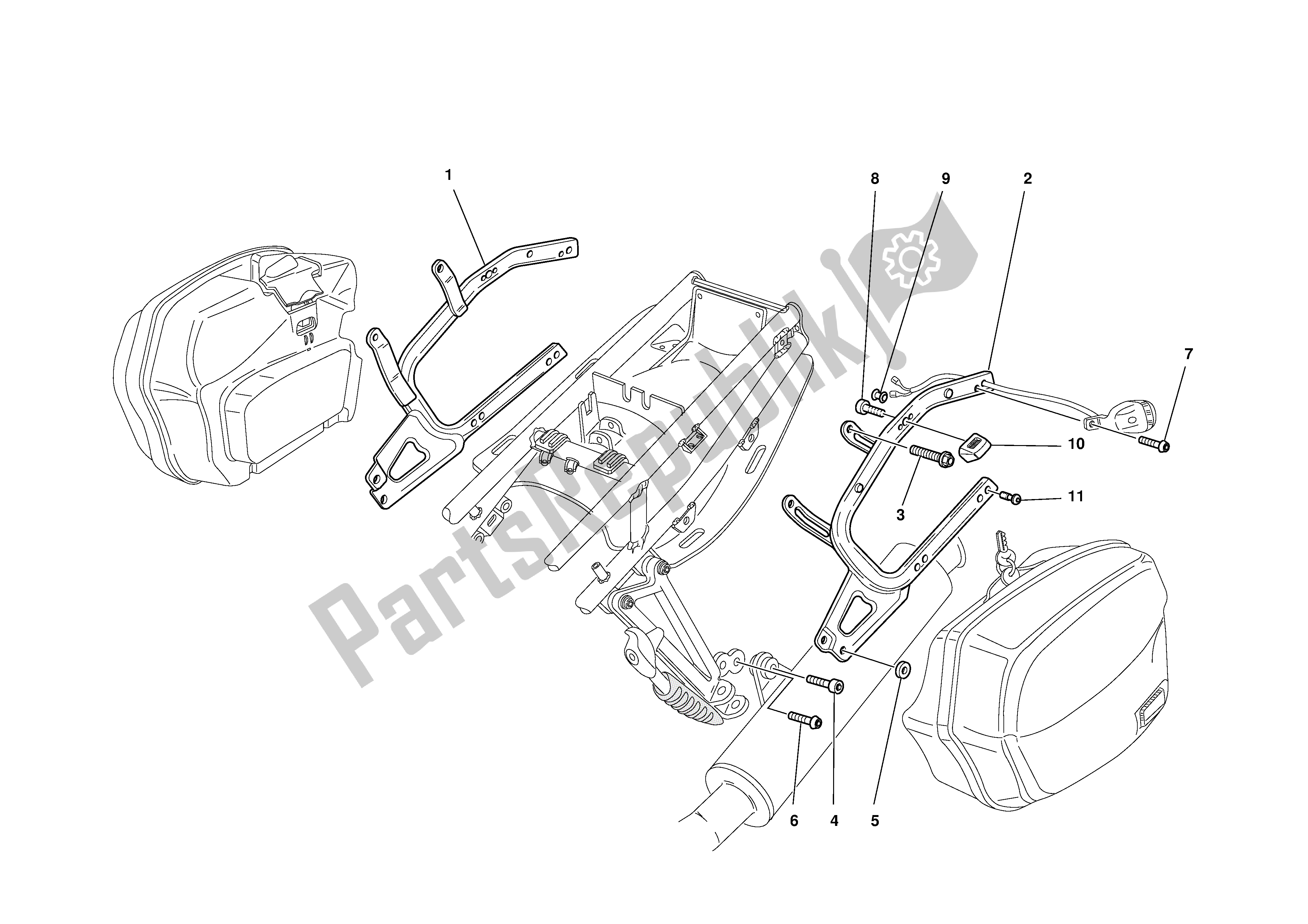 Tutte le parti per il Borse Laterali Si Chiude del Ducati Sporttouring 4 S ABS 996 2003