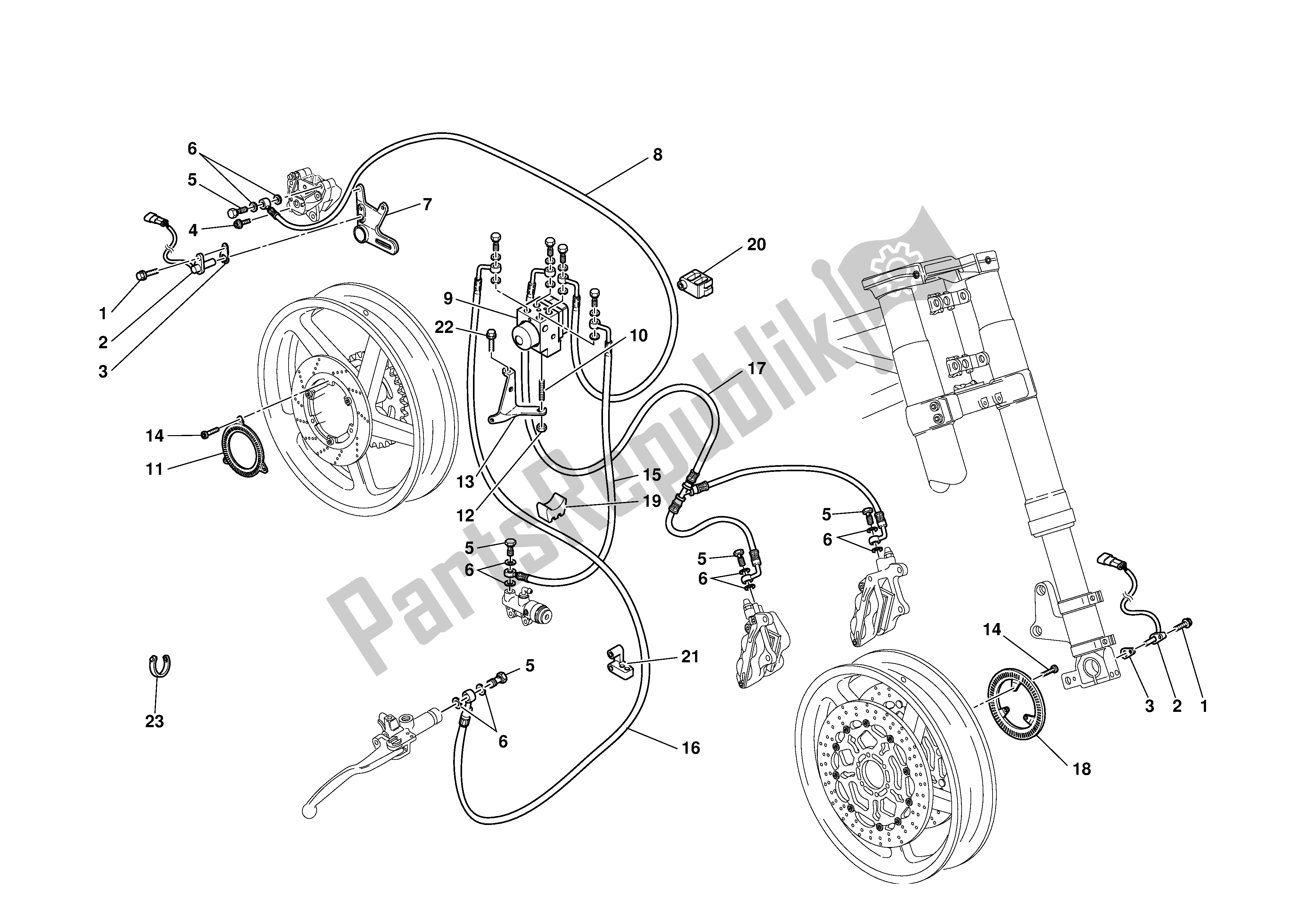 Todas las partes para Sistema De Frenos Antibloqueo (abs) de Ducati Sporttouring 4 S ABS 996 2003