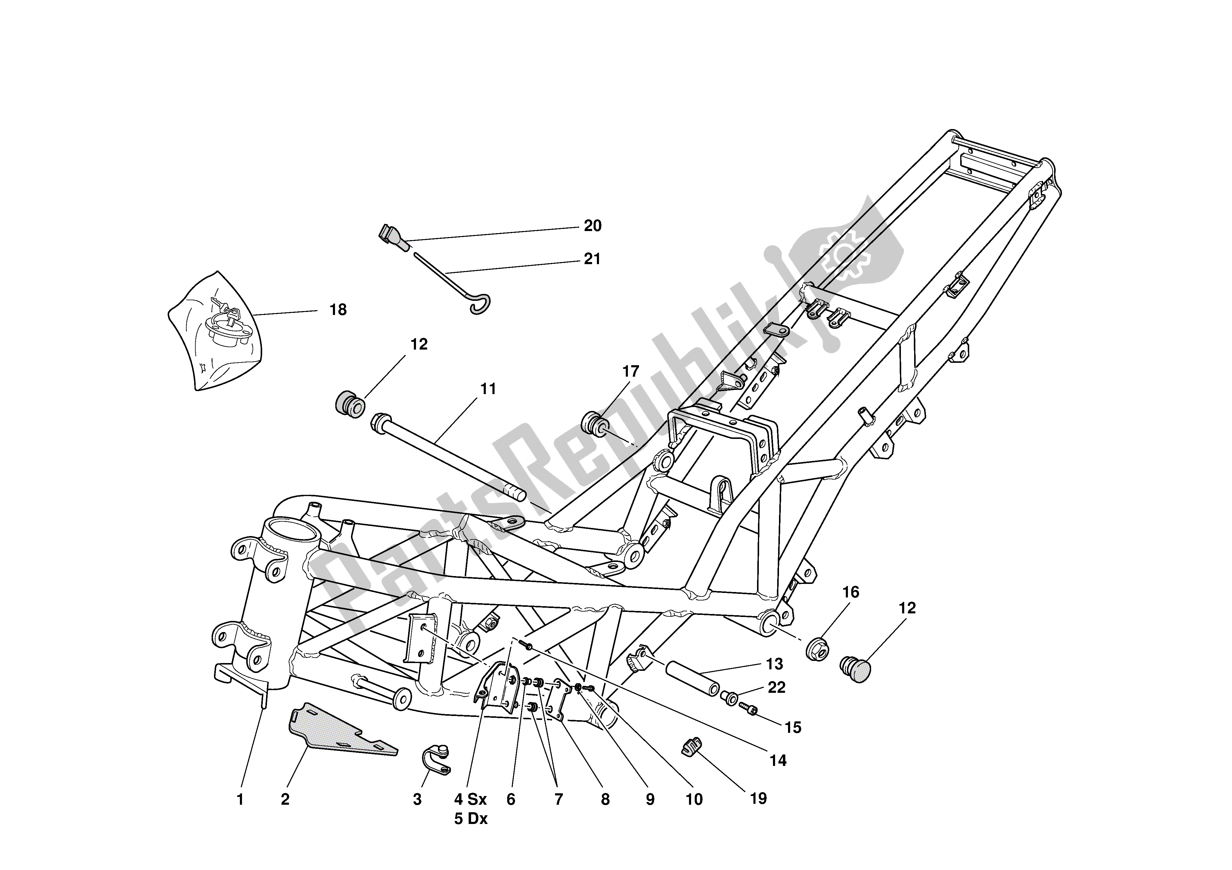 Tutte le parti per il Telaio del Ducati Sporttouring 4 S ABS 996 2003