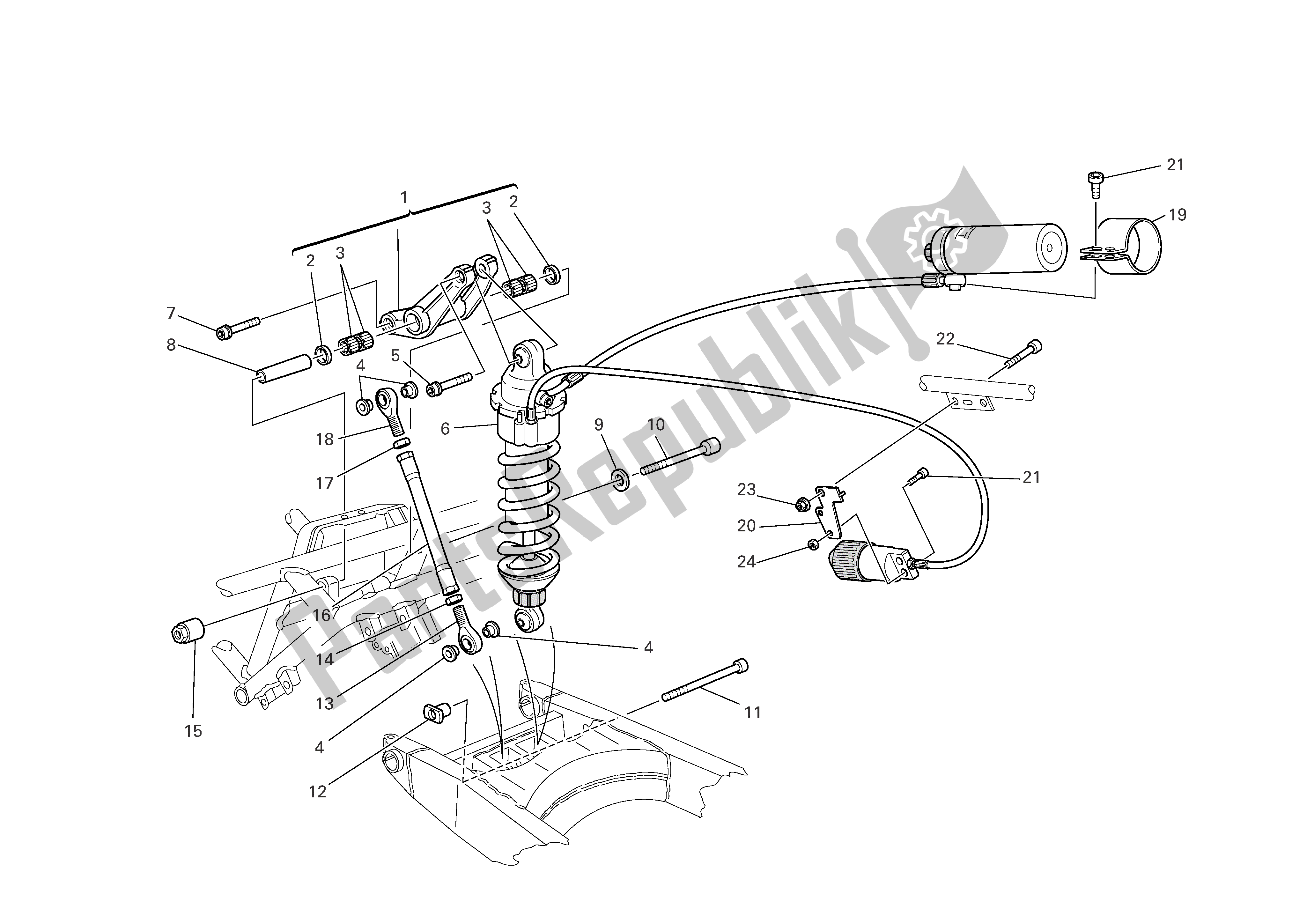 Todas las partes para Suspensión Trasera de Ducati Sporttouring 4 S ABS 996 2005