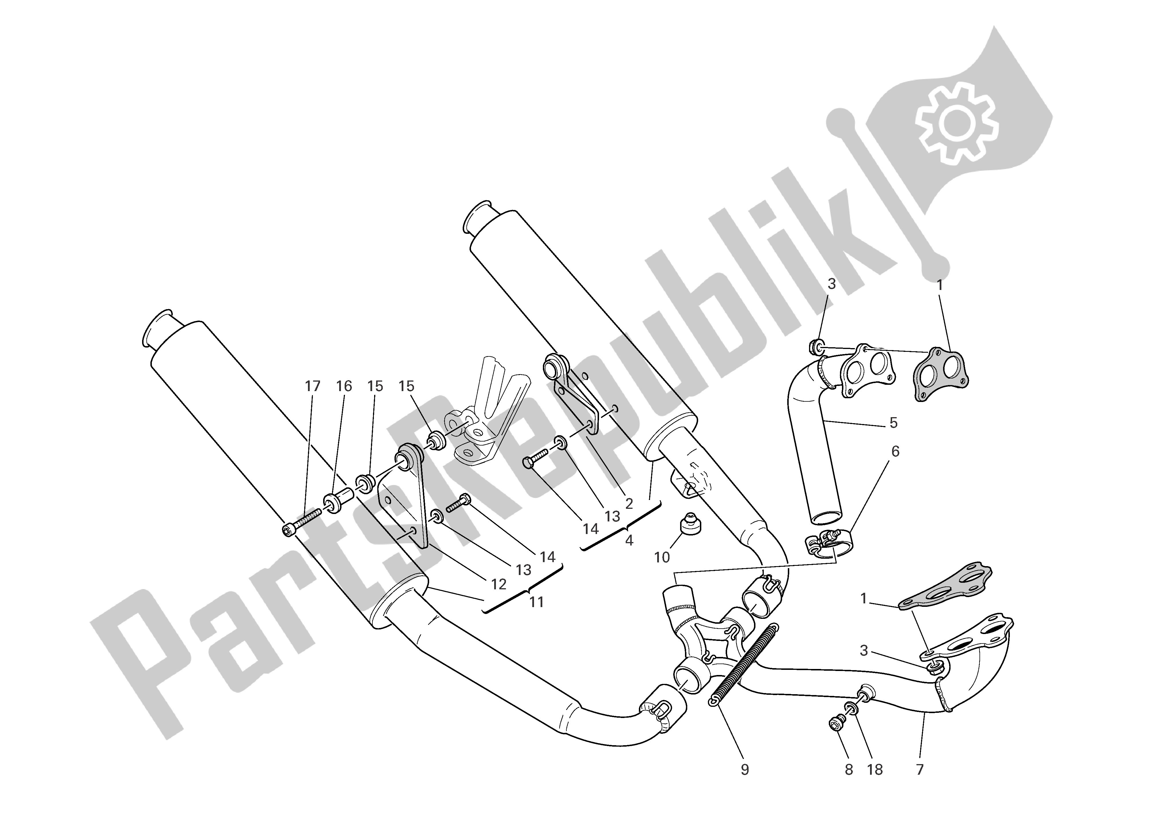 Todas las partes para Sistema De Escape de Ducati Sporttouring 4 S ABS 996 2005