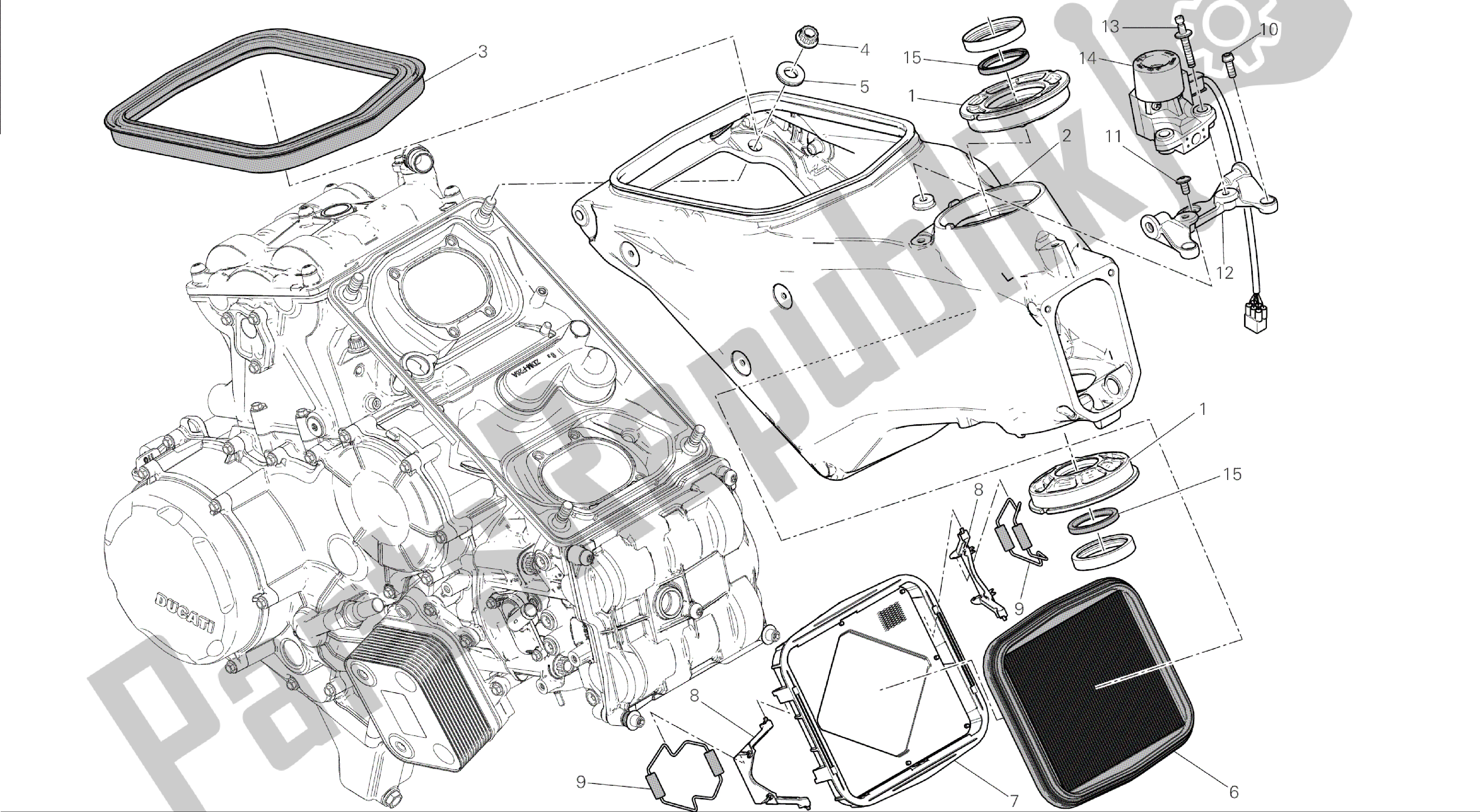 Todas las partes para Dibujo 022 - Cuadro [mod: 1199 Abs; Xst: Marco De Grupo Aus, Bra, Chn, Eur, Fra, Jap] de Ducati Panigale ABS 1199 2014