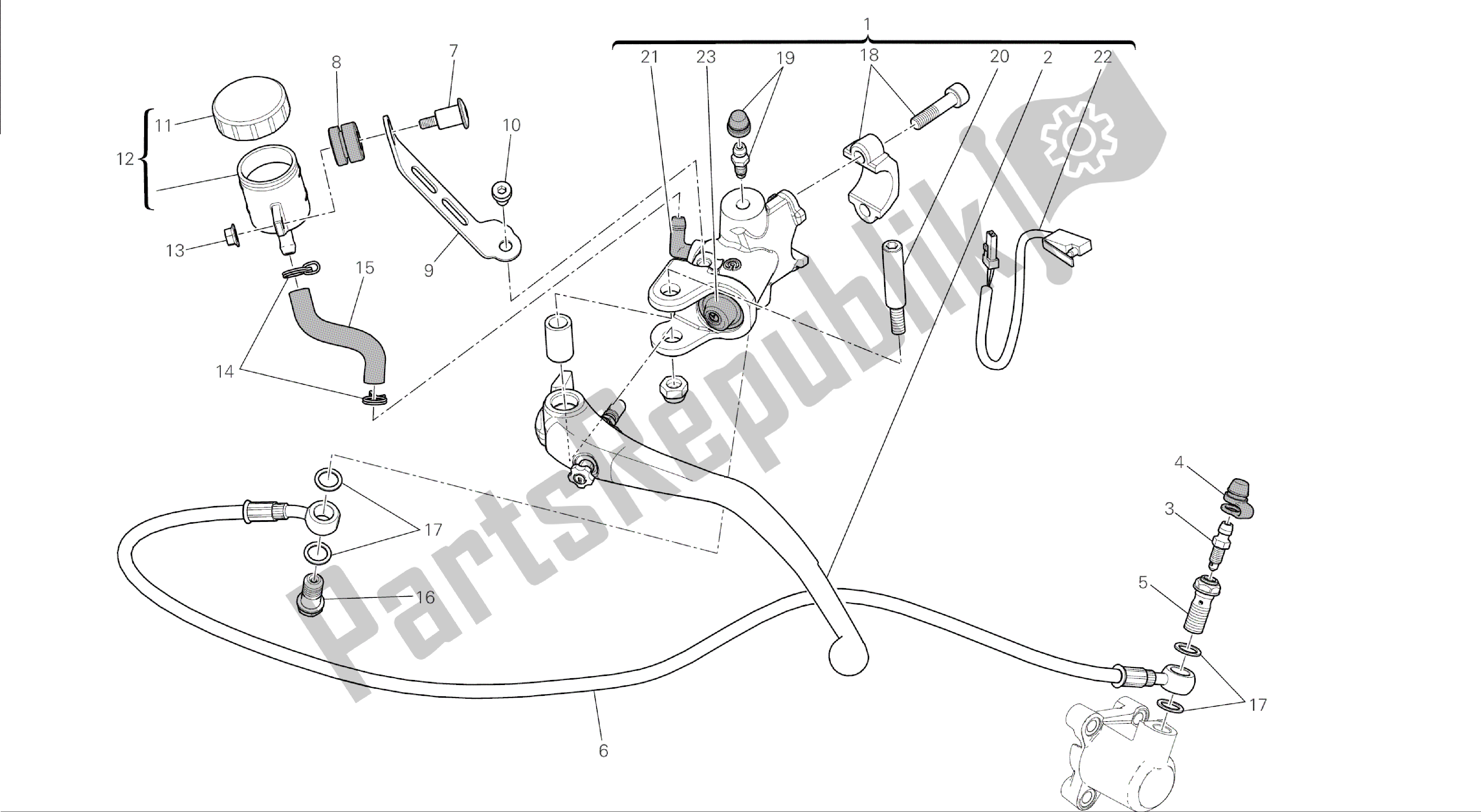 Toutes les pièces pour le Dessin 023 - Commande D'embrayage [mod: 1199 Abs; Xst: Aus, Bra, Chn, Eur, Fra, Jap] Cadre De Groupe du Ducati Panigale ABS 1199 2014