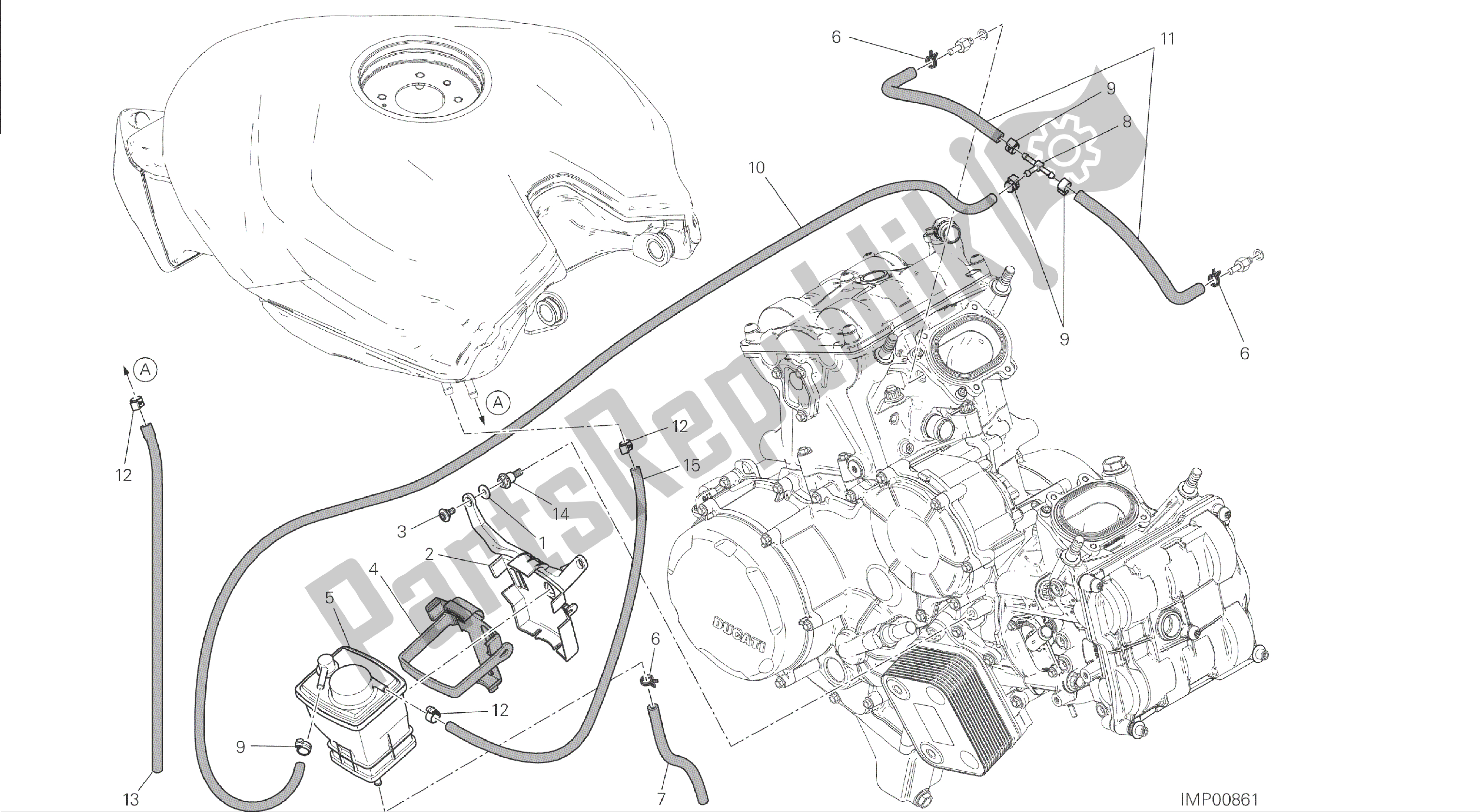 Todas las partes para Dibujo 035 - Filtro De Recipiente [mod: 1199 Abs; Xst: Chn] Marco De Grupo de Ducati Panigale ABS 1199 2014