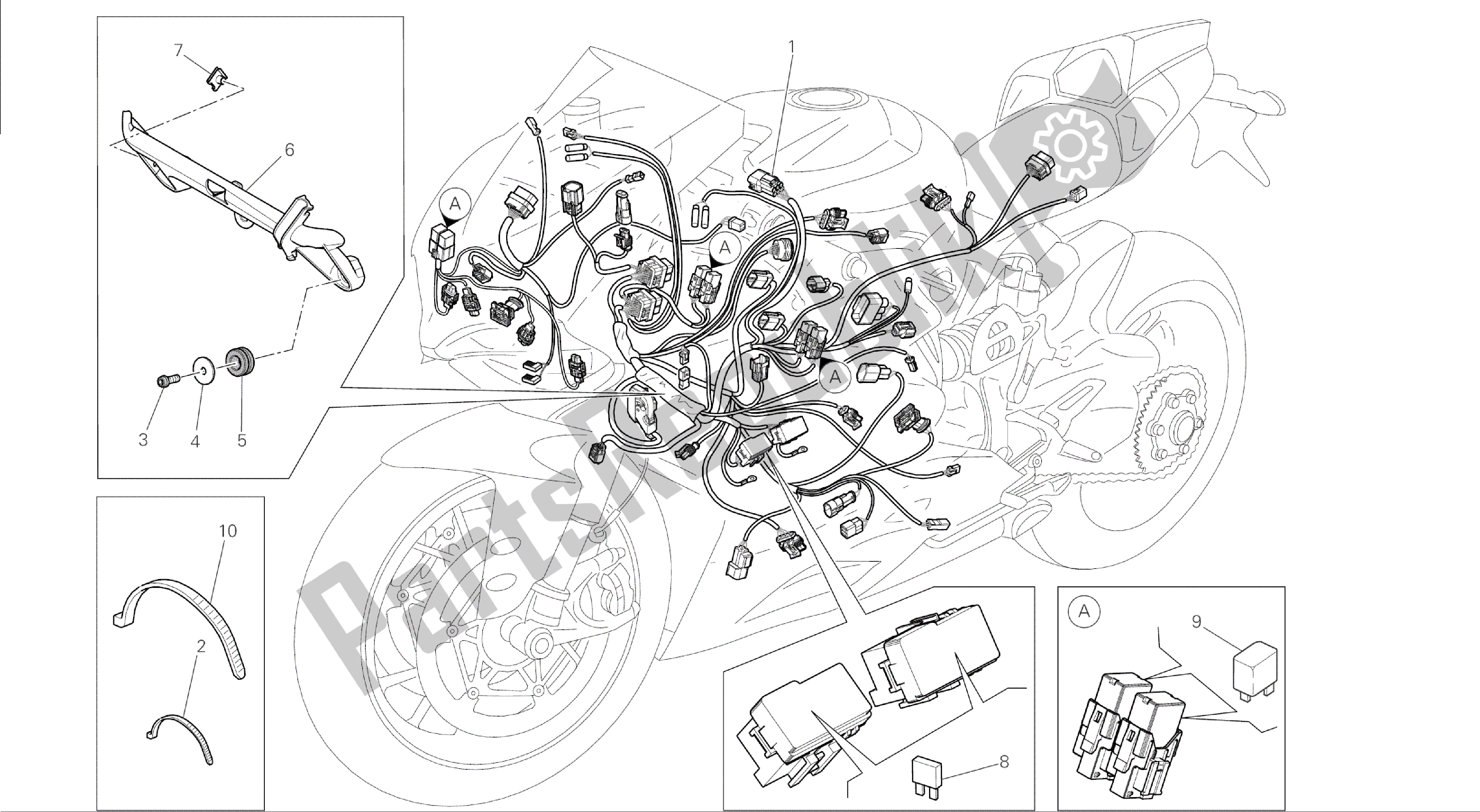 Alle onderdelen voor de Tekening 18c - Kabelboom [mod: 1199 Abs; Xst: Aus, Bra, Chn, Eur, Fra, Jap] Group Electric van de Ducati Panigale ABS 1199 2014
