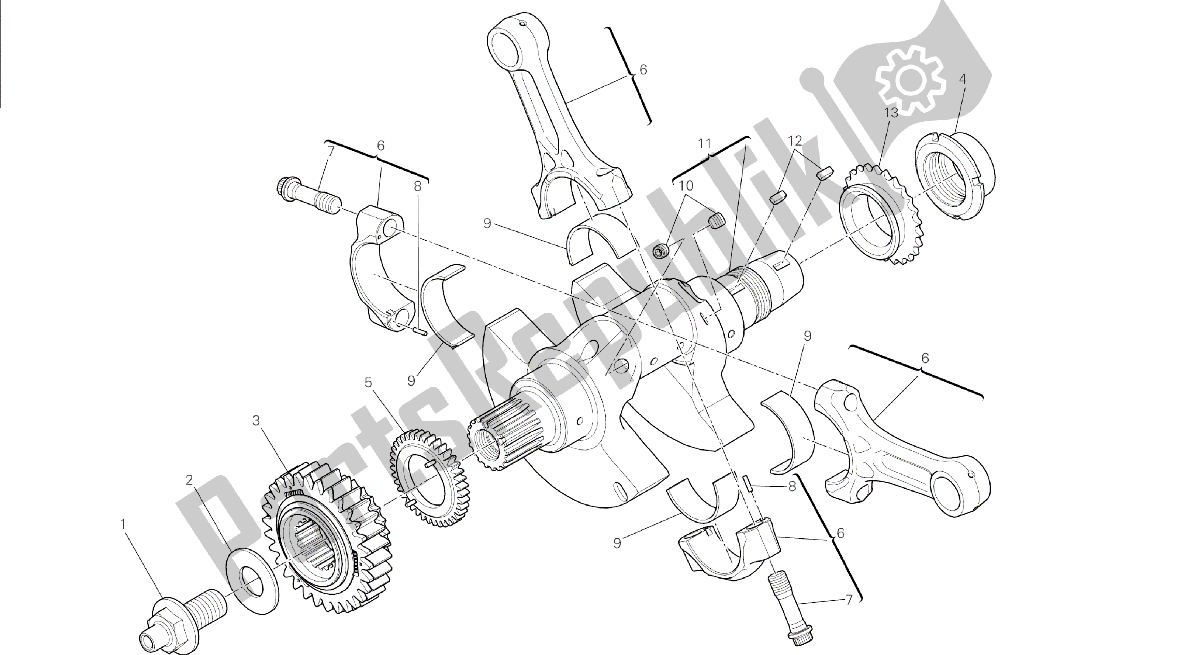 Alle onderdelen voor de Tekening 006 - Drijfstangen [mod: 1199 Abs; Xst: Aus, Bra, Chn, Eur, Fra, Jap] Groepsmotor van de Ducati Panigale ABS 1199 2014