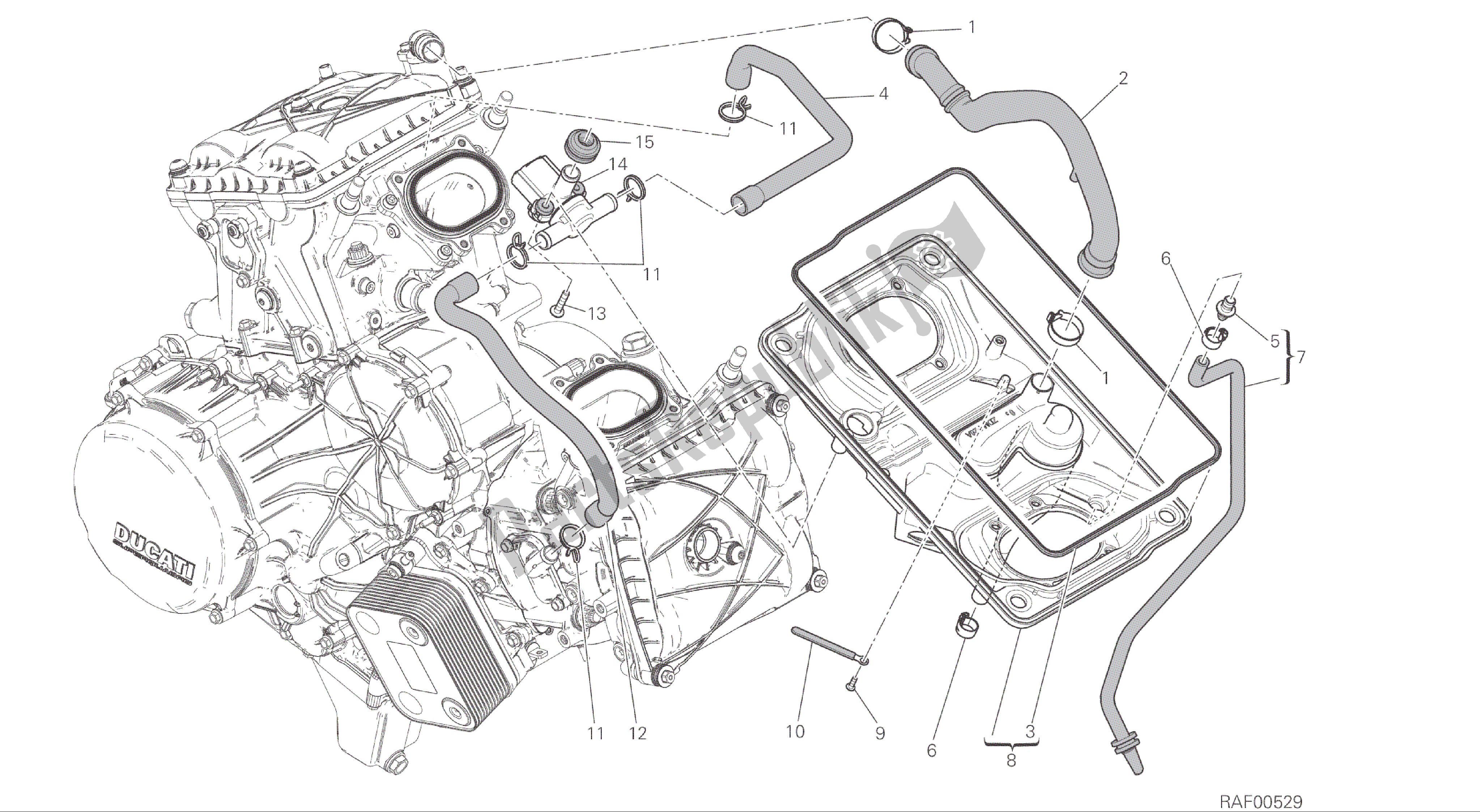 Alle onderdelen voor de Tekening 029 - Luchtinlaat - Olie-ontluchter [mod: 1299; Xst: Aus, Eur, Fra, Jap, Twn] Groepsframe van de Ducati Panigale ABS 1299 2016