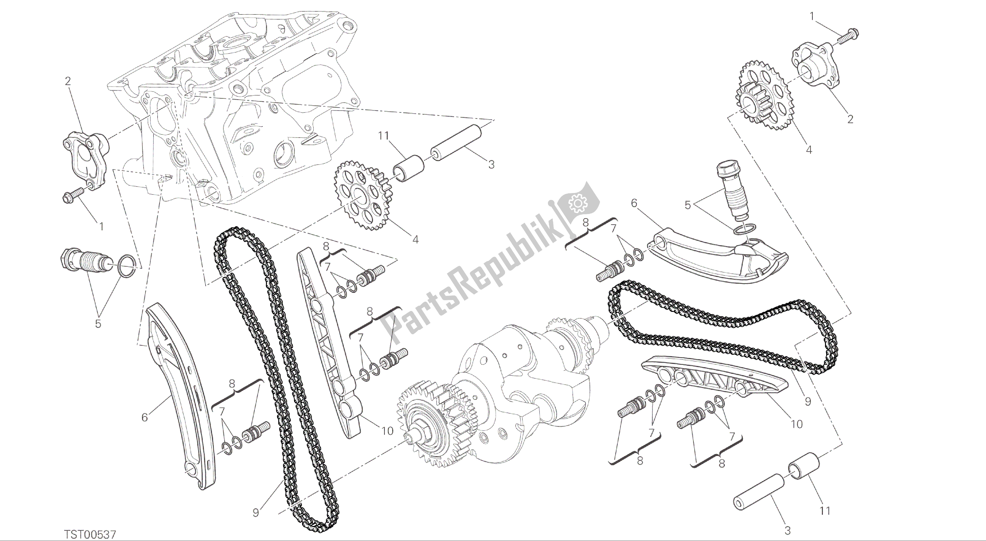 Alle onderdelen voor de Tekening 008 - Distribuzione [mod: 1299; Xst: Aus, Eur, Fra, Jap, Twn] Groep Engine van de Ducati Panigale ABS 1299 2016