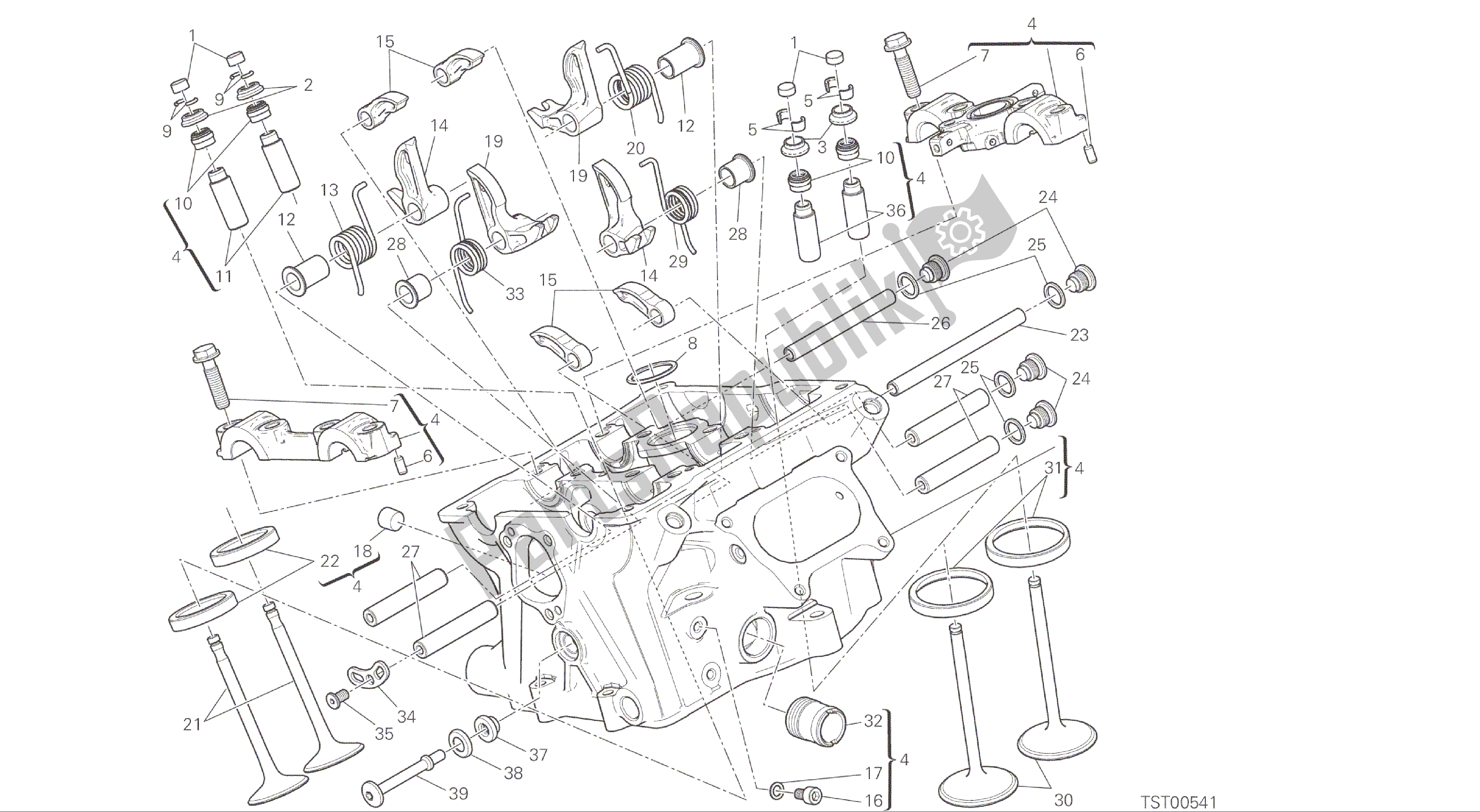 Todas las partes para Dibujo 015 - Cabezal Vertical [mod: 1299; Xst: Motor De Grupo Aus, Eur, Fra, Jap, Twn] de Ducati Panigale ABS 1299 2016