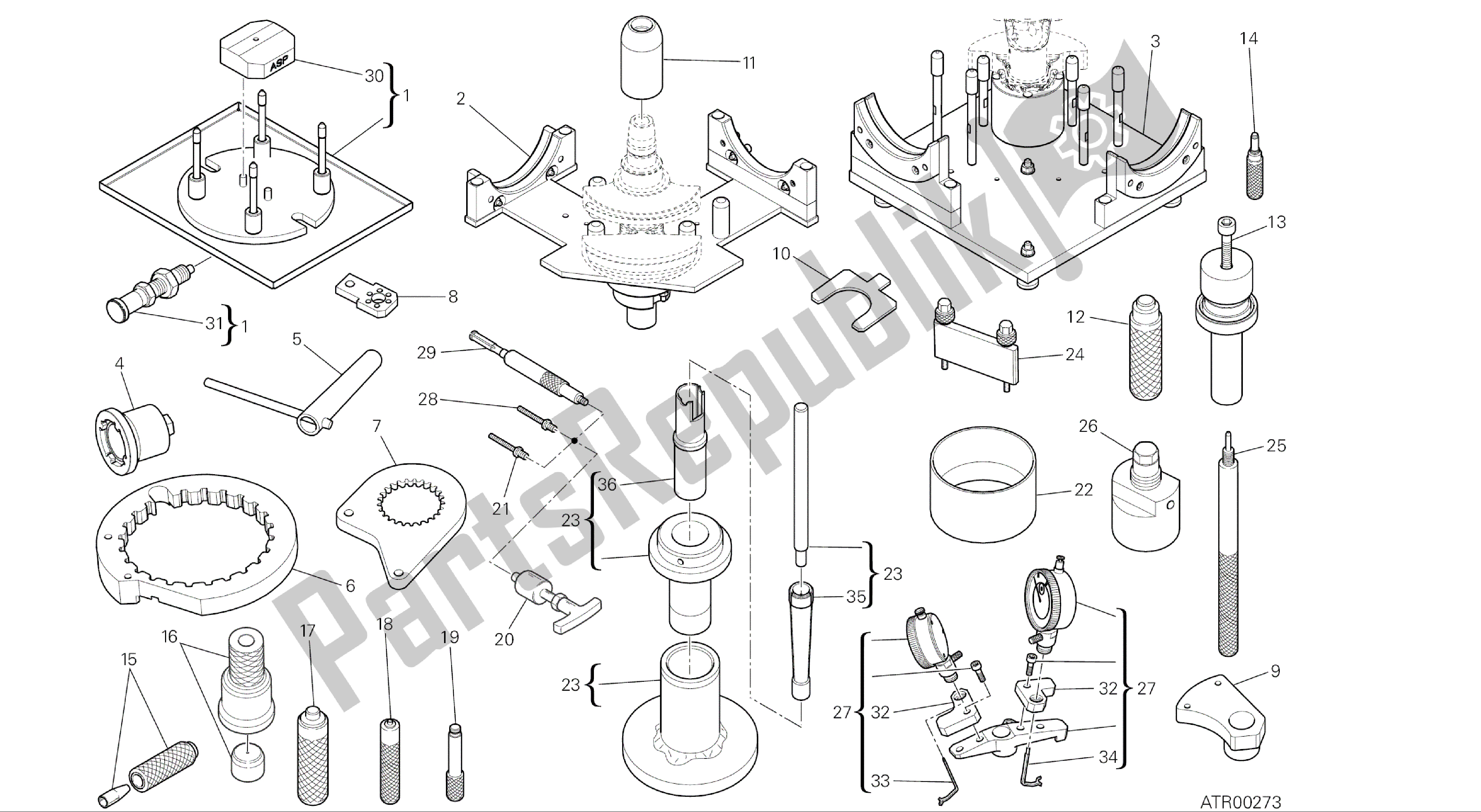 Alle onderdelen voor de Tekening 01a - Werkplaats Service Tools [mod: 1299; Xst: Aus, Eur, Fra, Jap, Twn] Groepstools van de Ducati Panigale ABS 1299 2016