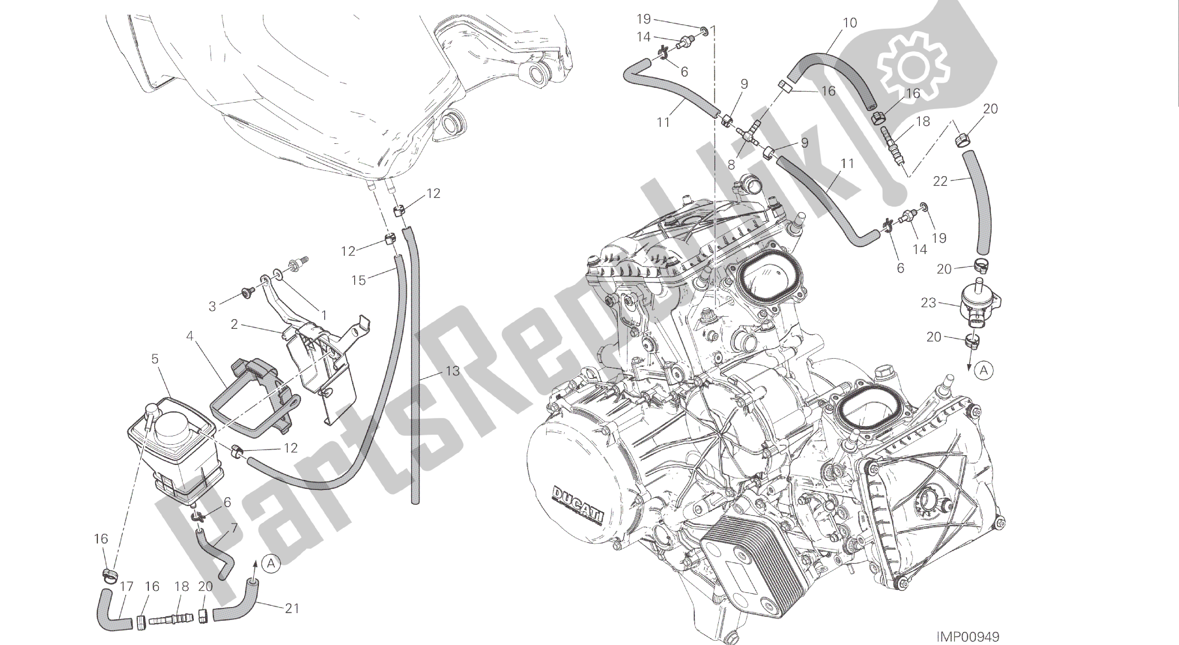 All parts for the Drawing 035 - Canister Filter [mod:1299s;xst:twn]group Frame of the Ducati Panigale S ABS 1299 2016