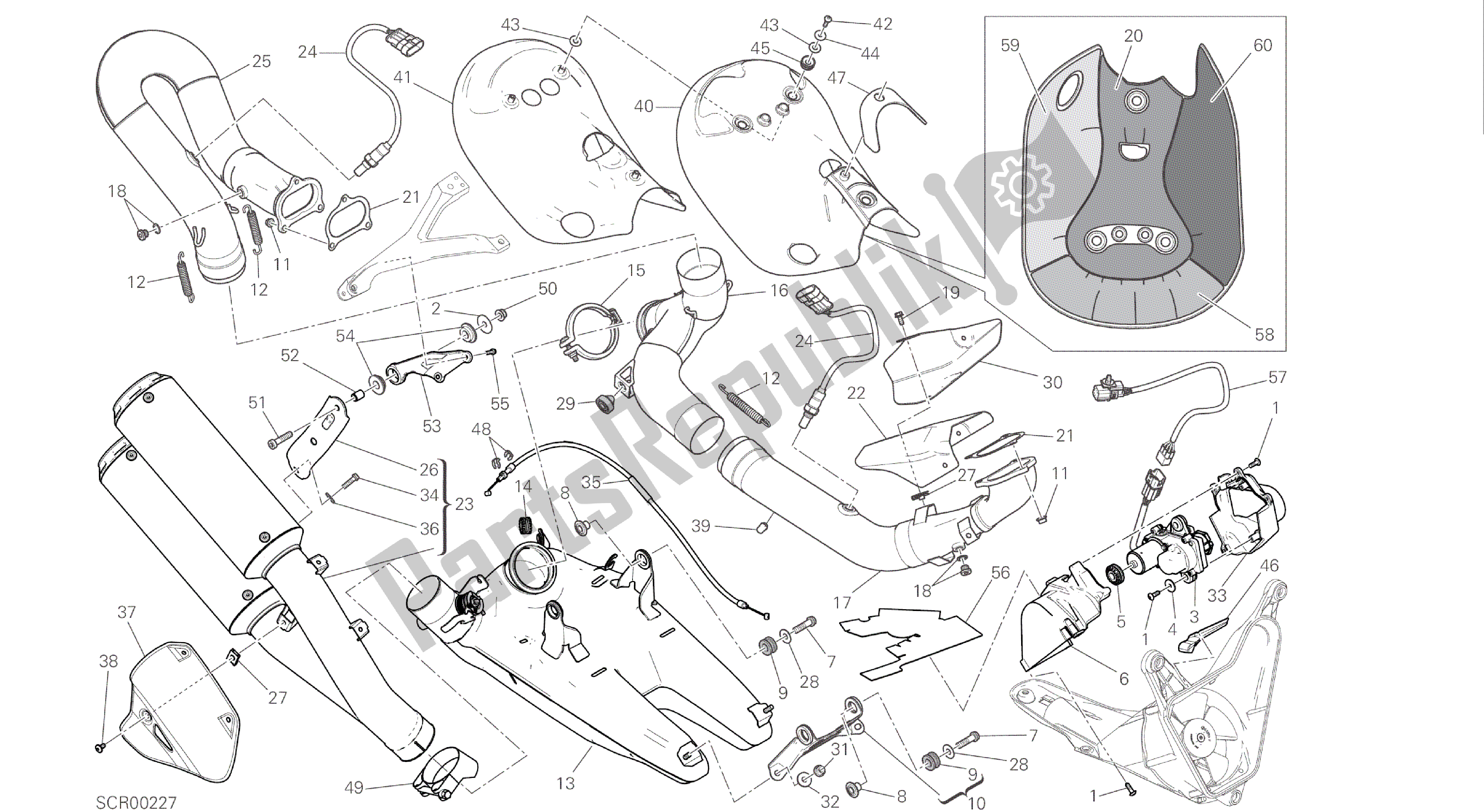 Alle onderdelen voor de Tekening 19a - Uitlaatsysteem (jap) [mod: 1299s; Xst: Jap, Twn] Groepsframe van de Ducati Panigale S ABS 1299 2016