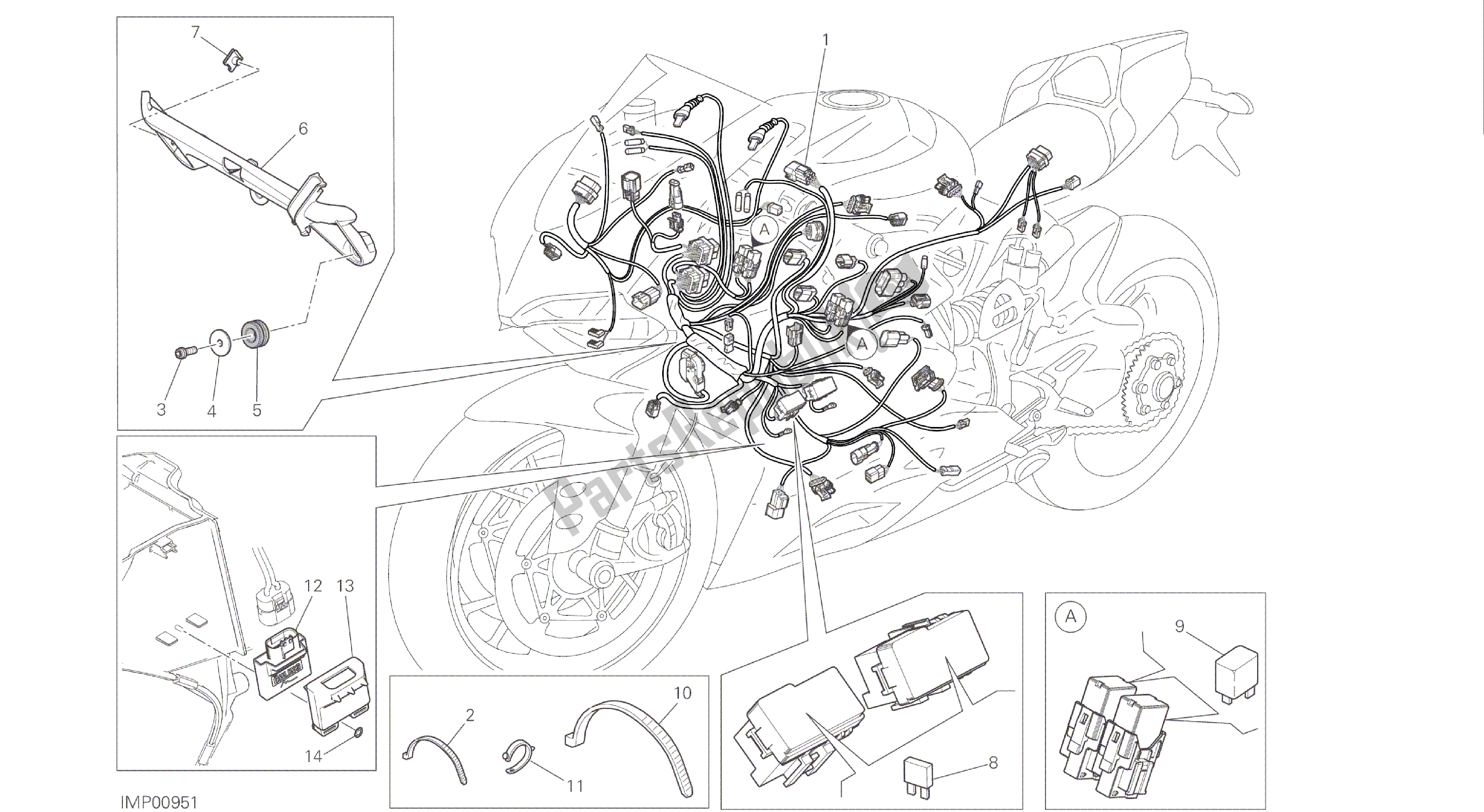 Todas las partes para Dibujo 18c - Mazo De Cables [mod: 1299s; Xst: Aus, Eur, Fra, Jap, Twn] Grupo Eléctrico de Ducati Panigale S ABS 1299 2016