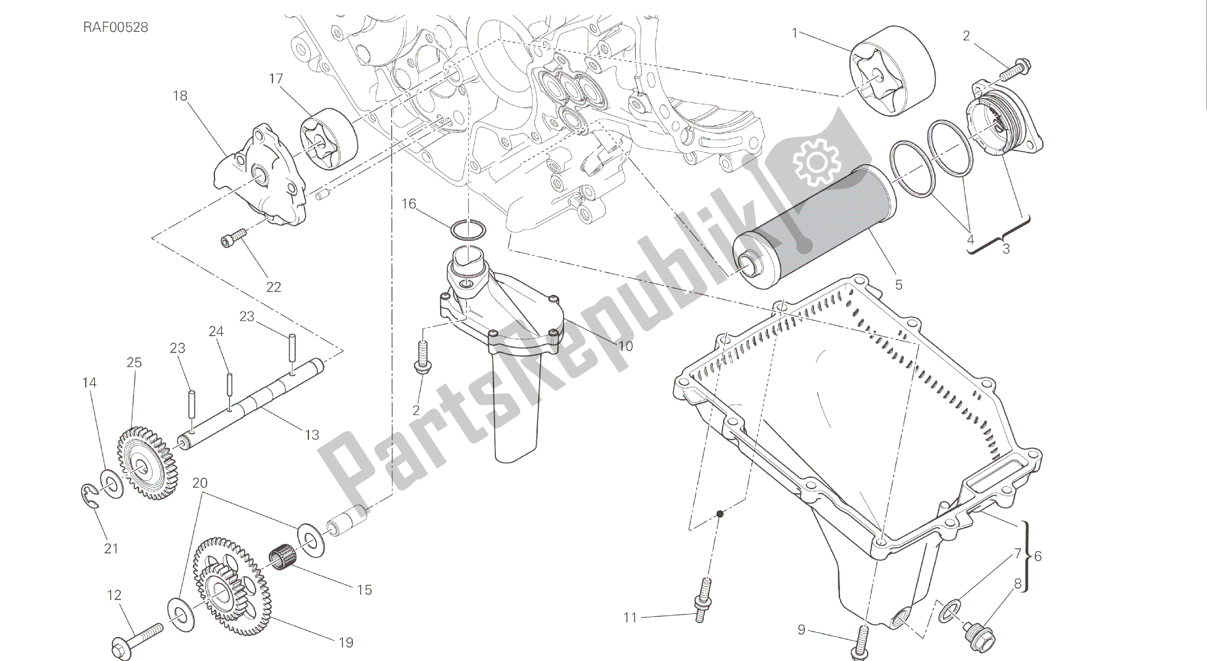 Alle onderdelen voor de Tekening 009 - Filters En Oliepomp [mod: 1299s; Xst: Aus, Eur, Fra] Groepsmotor van de Ducati Panigale S ABS 1299 2016