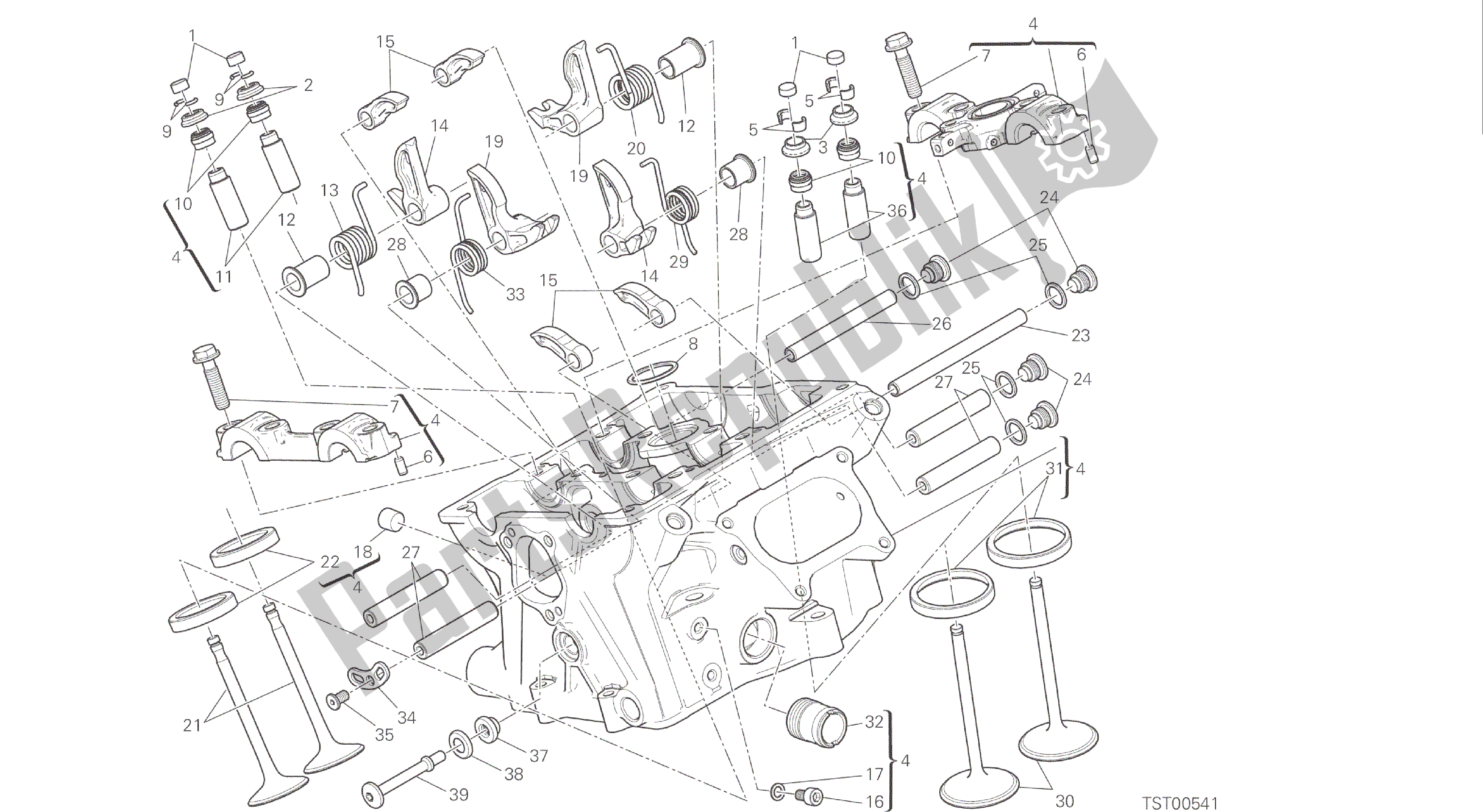 Alle onderdelen voor de Tekening 015 - Verticale Kop [mod: 1299s; Xst: Aus, Eur, Fra, Jap, Twn] Groepsmotor van de Ducati Panigale S ABS 1299 2016