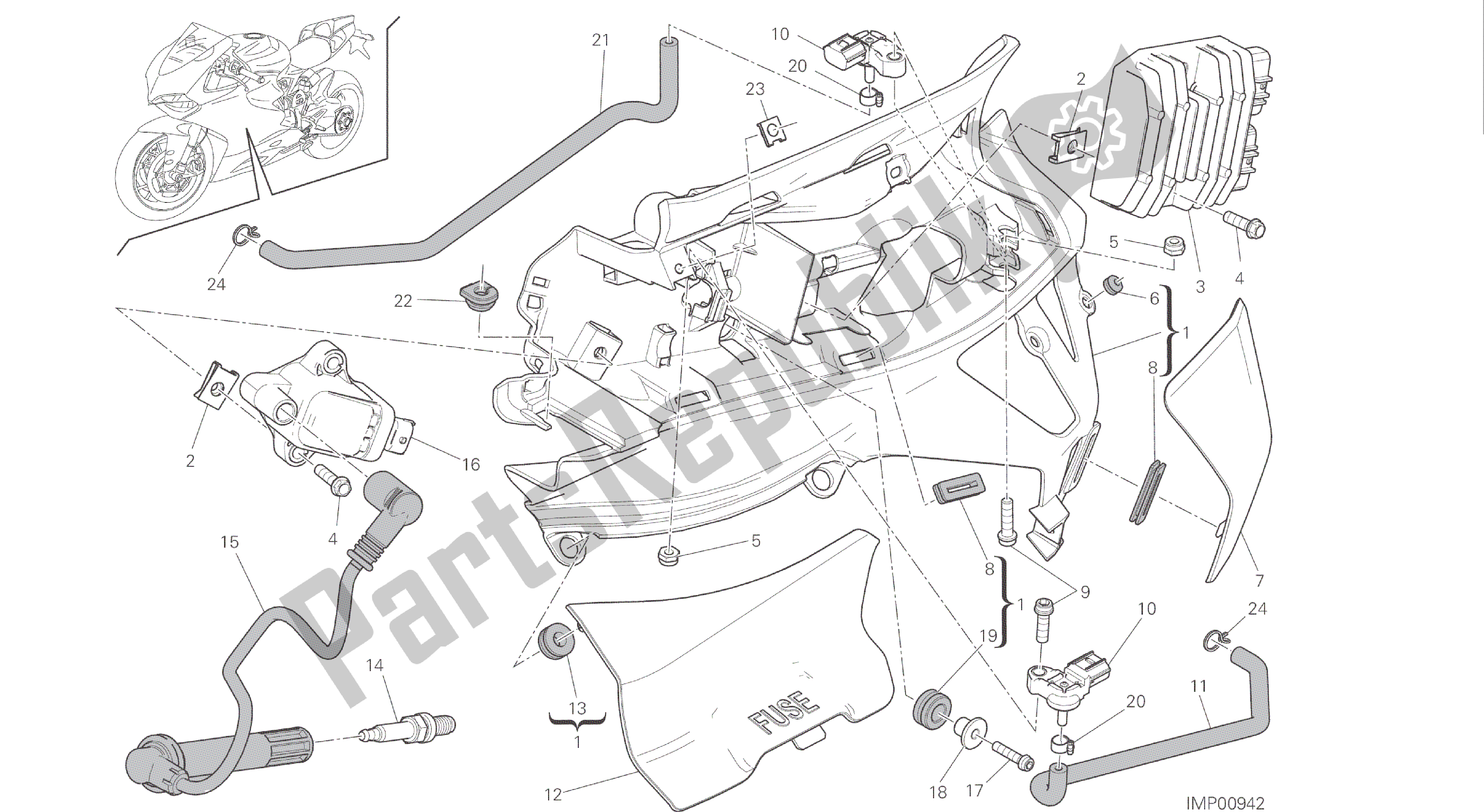 Todas las partes para Dibujo 018 - Impianto Elettrico Sinistro [mod: 1299s; Xst: Aus, Eur, Fra, Jap, Twn] Grupo Eléctrico de Ducati Panigale S ABS 1299 2016