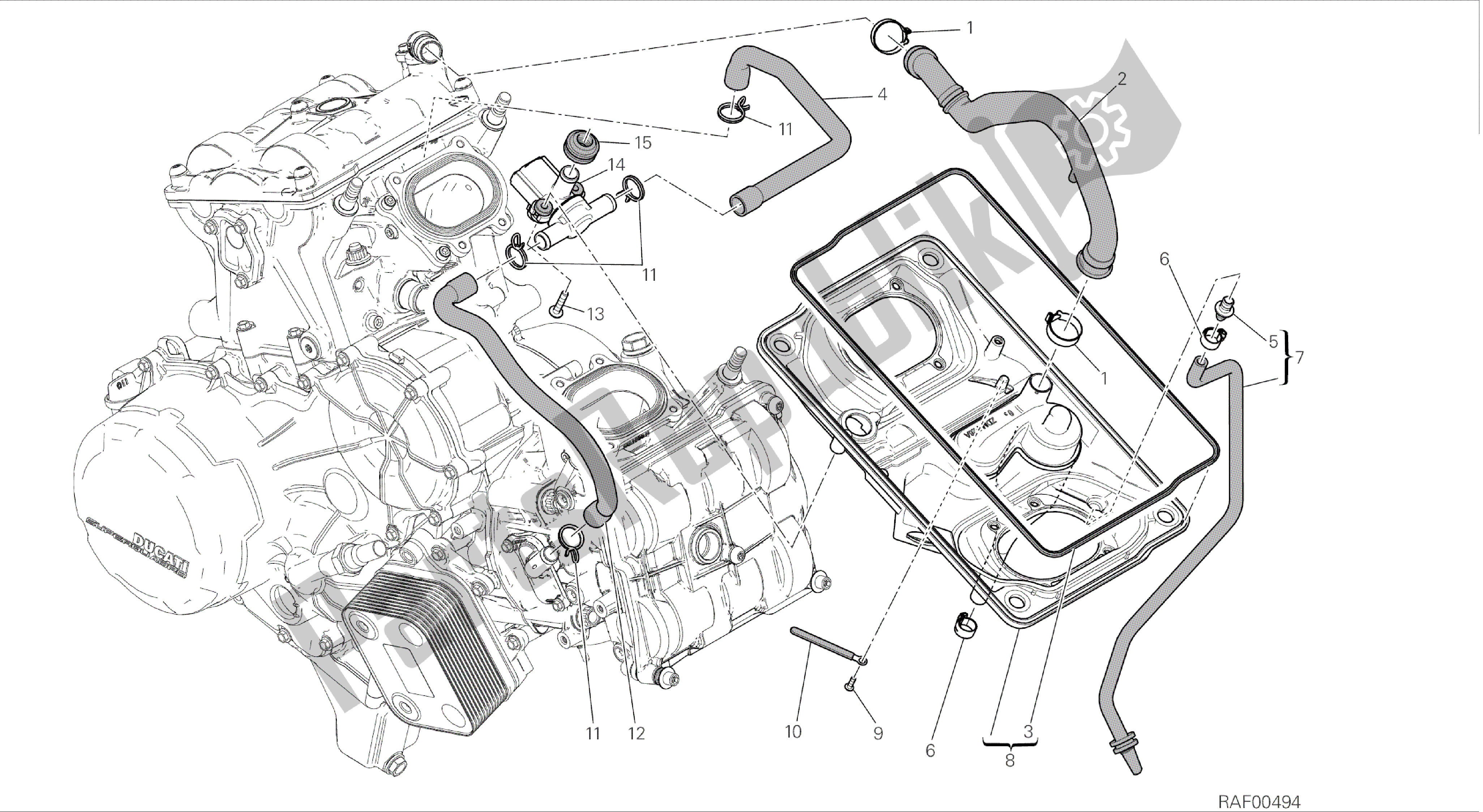 All parts for the Drawing 029 - Air Intake - Oil Breather [mod:899abs;xst:aus,eur,fra,jap,twn]group Frame of the Ducati Panigale 899 2014