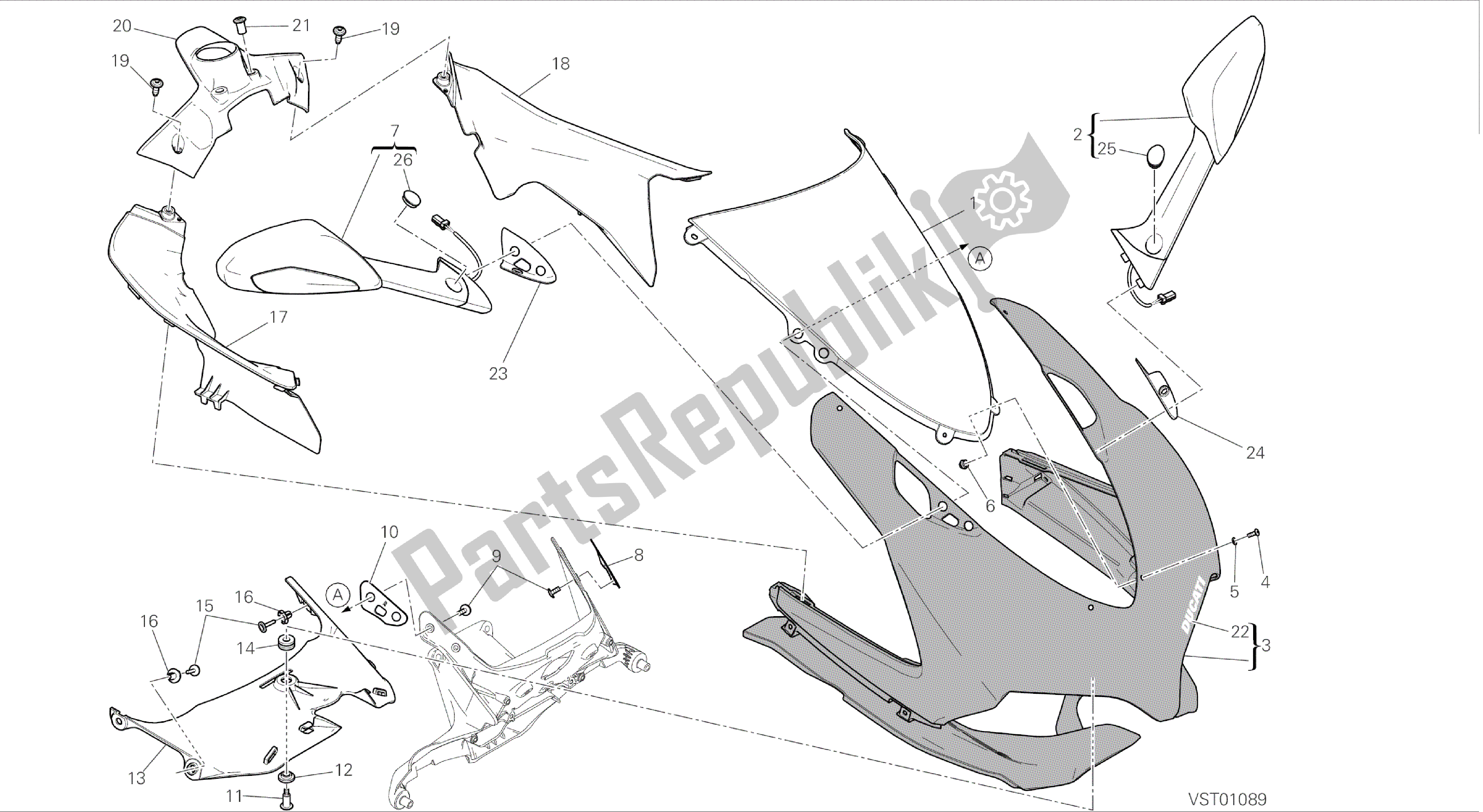 Todas las partes para Dibujo 034 - Capó [mod: 899 Abs; Xst: Marco De Grupo Aus, Eur, Fra, Jap, Twn] de Ducati Panigale 899 2014