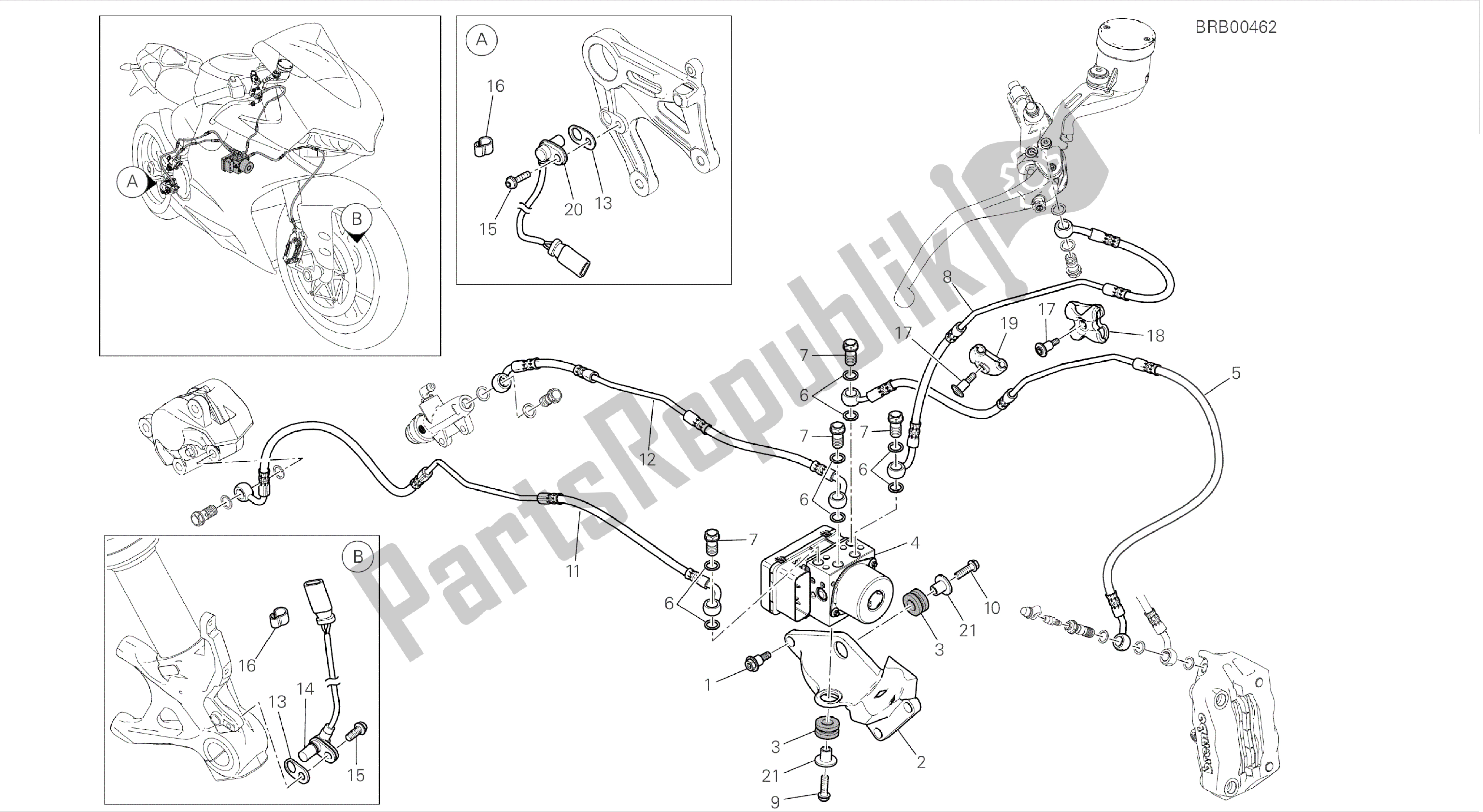 Todas las partes para Dibujo 24a - Sistema De Frenos Antibloqueo (abs) [mod: 899abs; Xst: Marco De Grupo Aus, Eur, Fra, Jap, Twn] de Ducati Panigale 899 2014