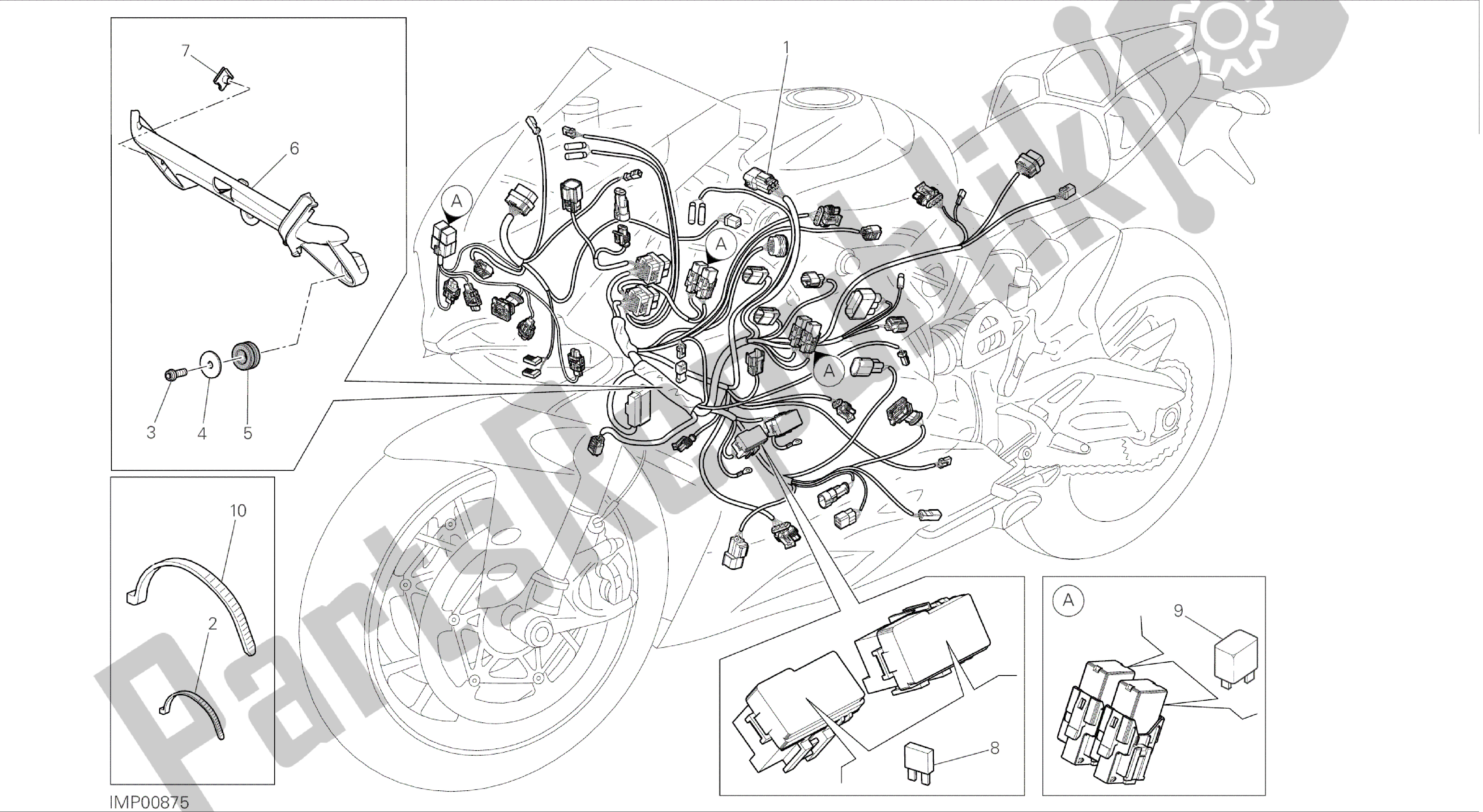 Todas las partes para Dibujo 18c - Mazo De Cables [mod: 899 Abs; Xst: Aus, Eur, Fra, Jap, Twn] Grupo Eléctrico de Ducati Panigale 899 2014