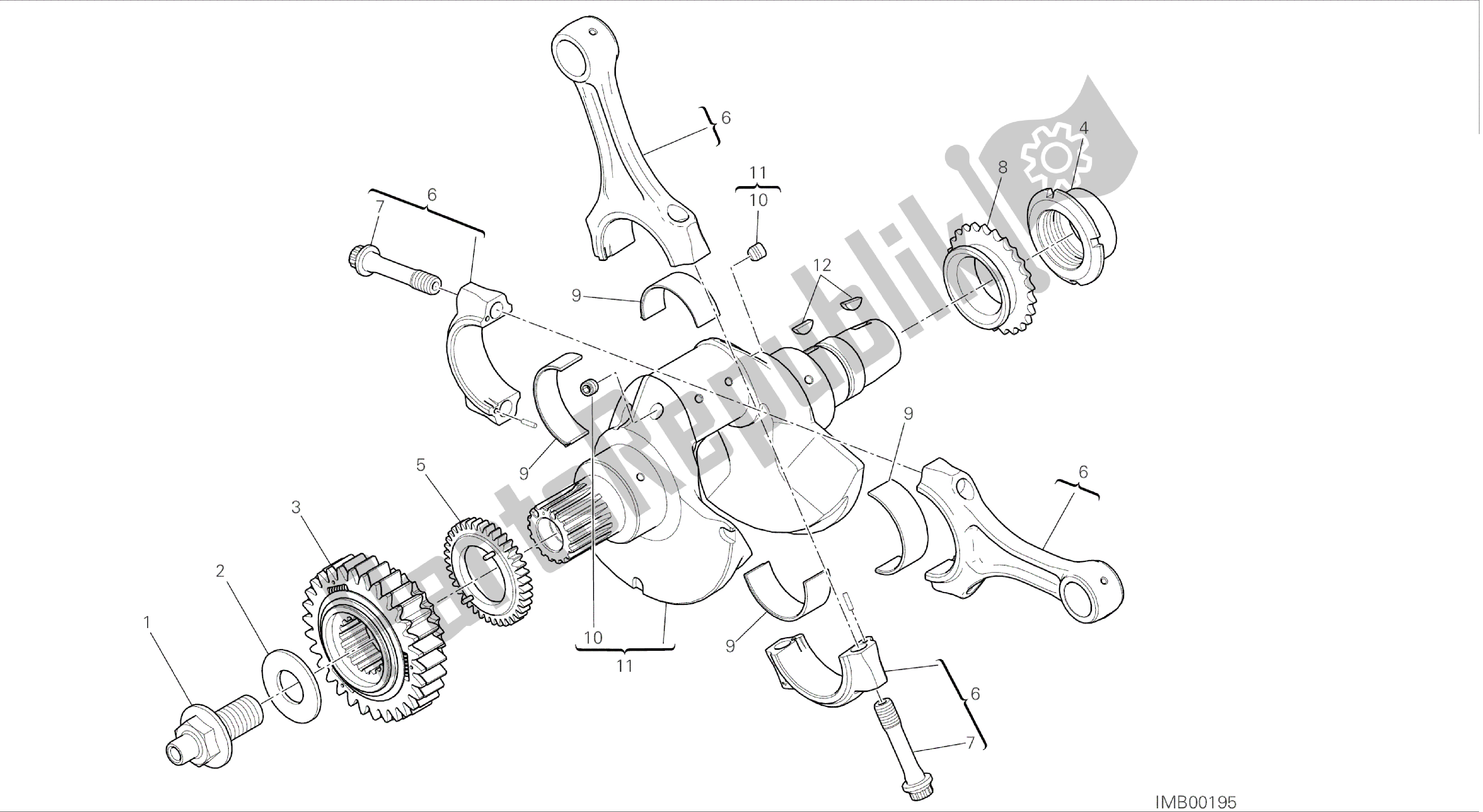 Todas las partes para Dibujo 006 - Bielas [mod: 899 Abs; Xst: Aus, Eur, Fra, Jap, Twn] Motor De Grupo de Ducati Panigale 899 2014