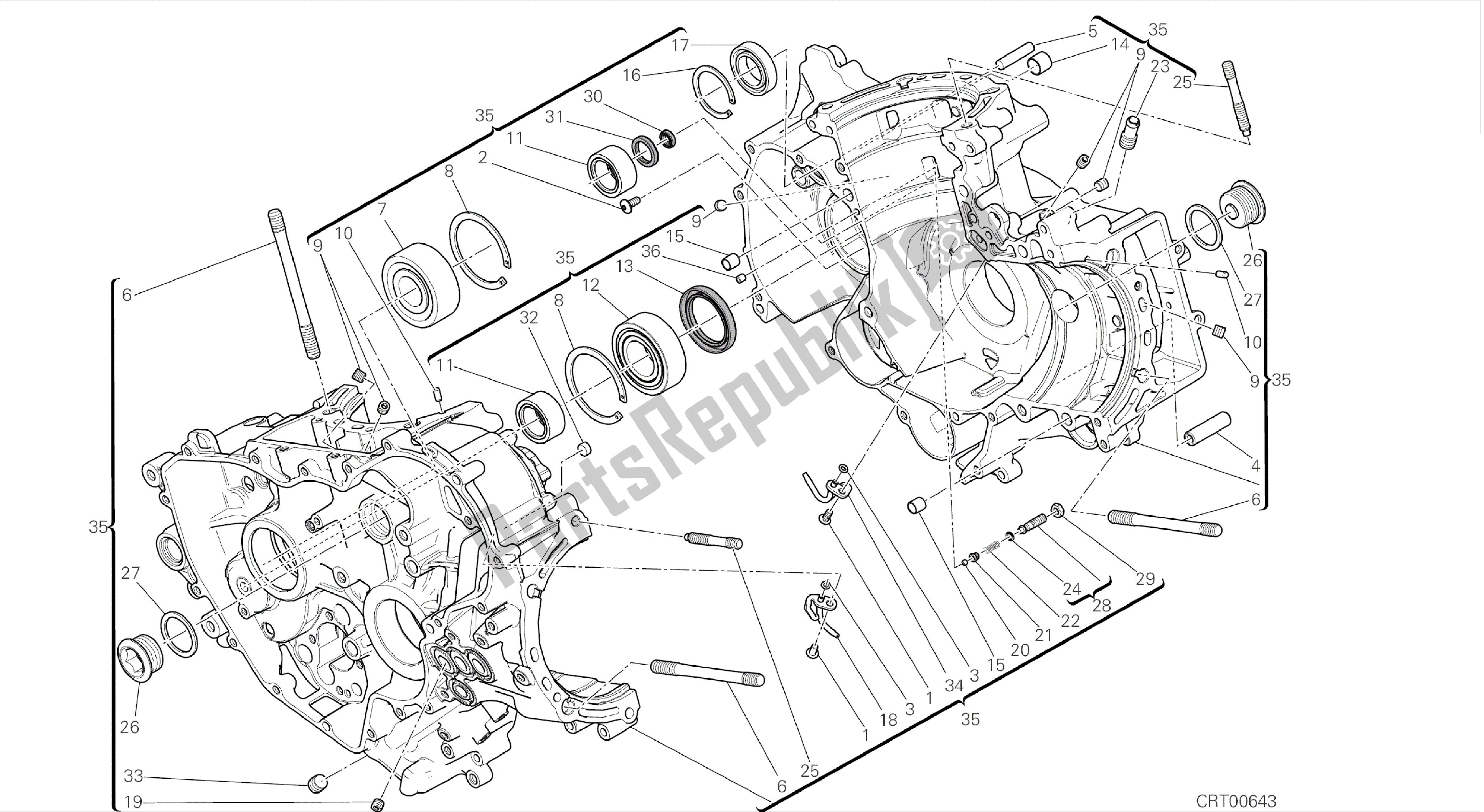 Todas las partes para Dibujo 010 - Par De Semicárter [mod: 899 Abs; Xst: Motor De Grupo Aus, Eur, Fra, Jap, Twn] de Ducati Panigale 899 2014