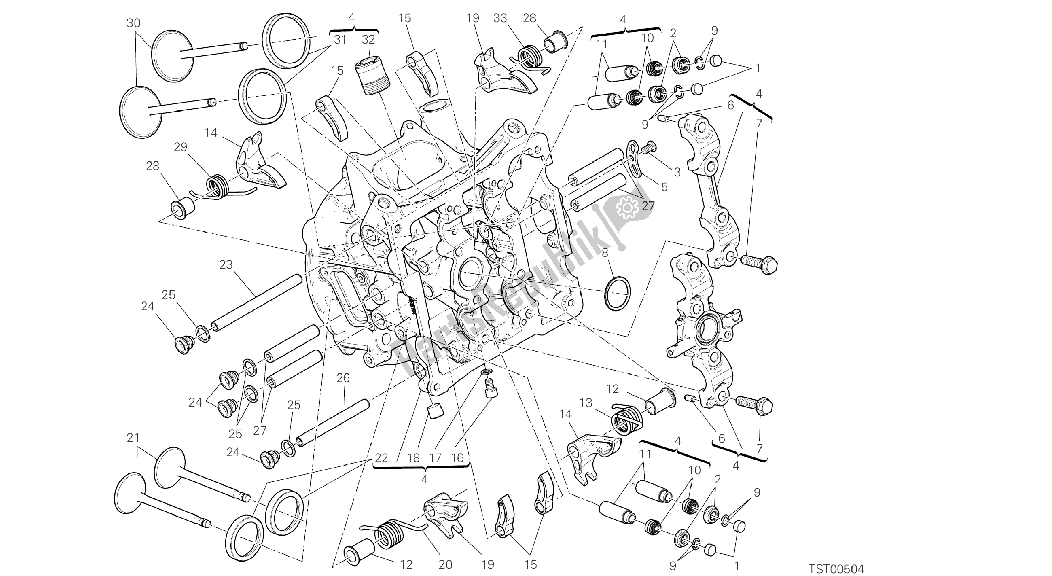 Alle onderdelen voor de Tekening 014 - Horizontale Kop [mod: 899 Abs; Xst: Aus, Eur, Fra, Jap, Twn] Groepsmotor van de Ducati Panigale 899 2014