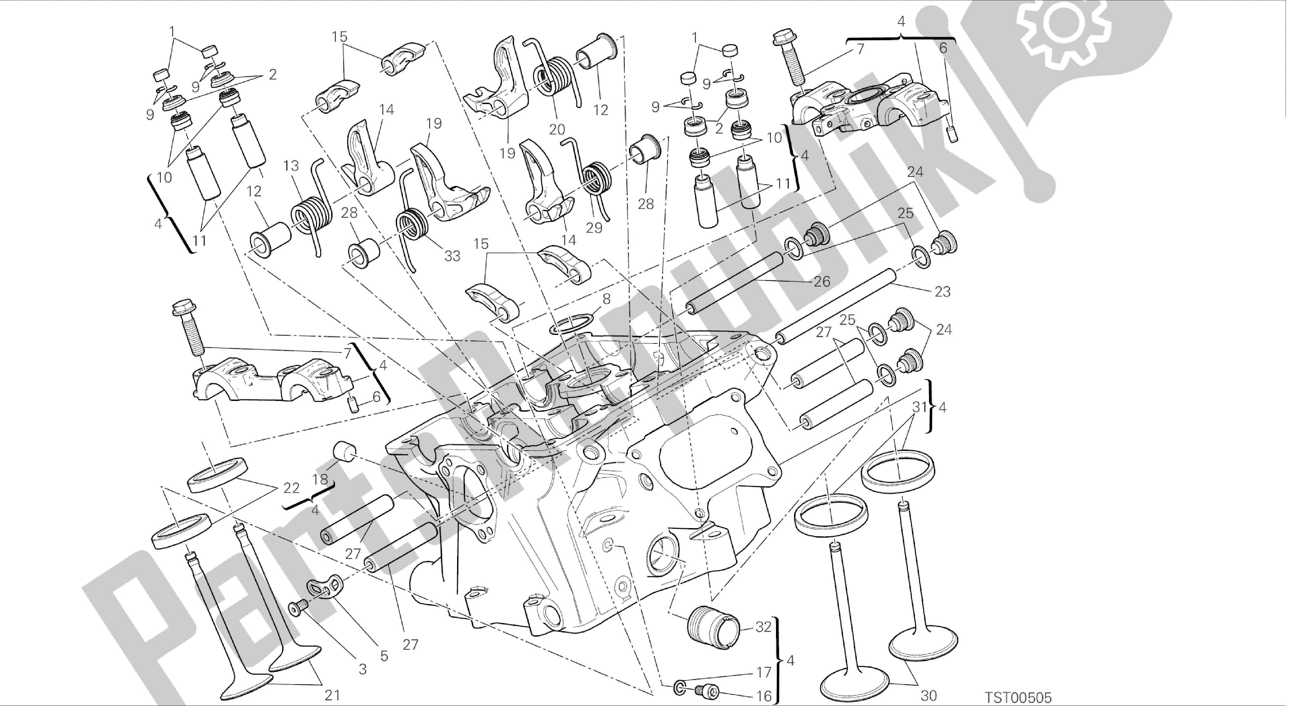 Todas las partes para Dibujo 015 - Cabezal Vertical [mod: 899 Abs; Xst: Motor De Grupo Aus, Eur, Fra, Jap, Twn] de Ducati Panigale 899 2014