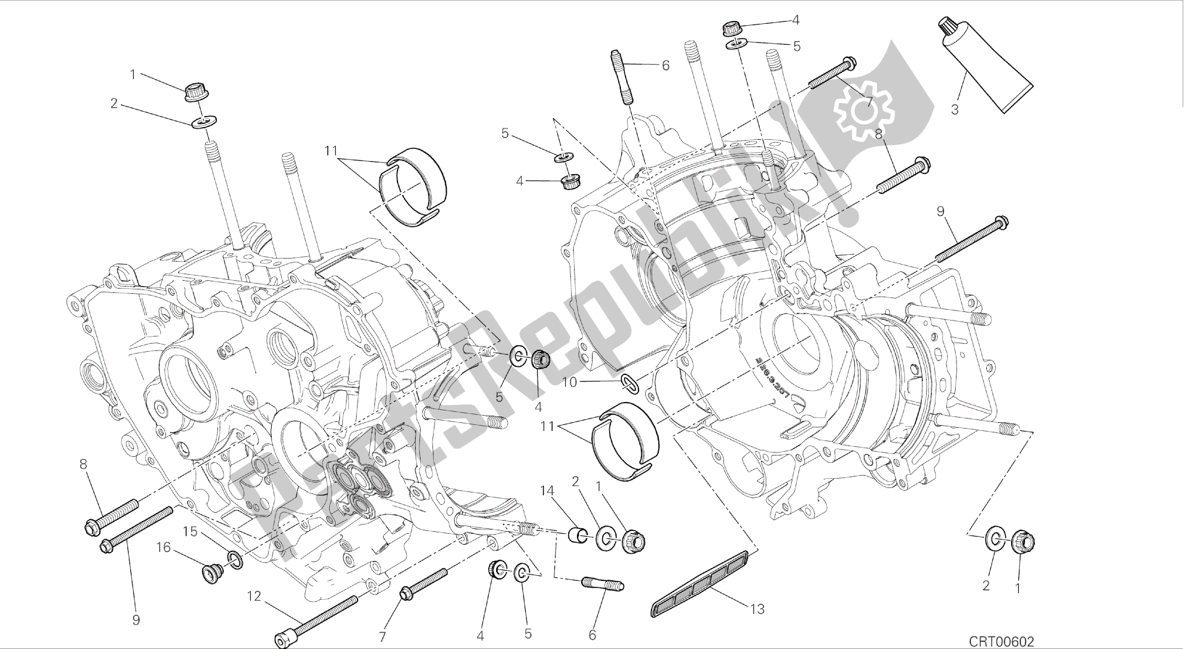 Alle onderdelen voor de Tekening 10a - Halve Carters Paar [mod: 899 Abs; Xst: Aus, Eur, Fra, Jap, Twn] Groepsmotor van de Ducati Panigale 899 2014