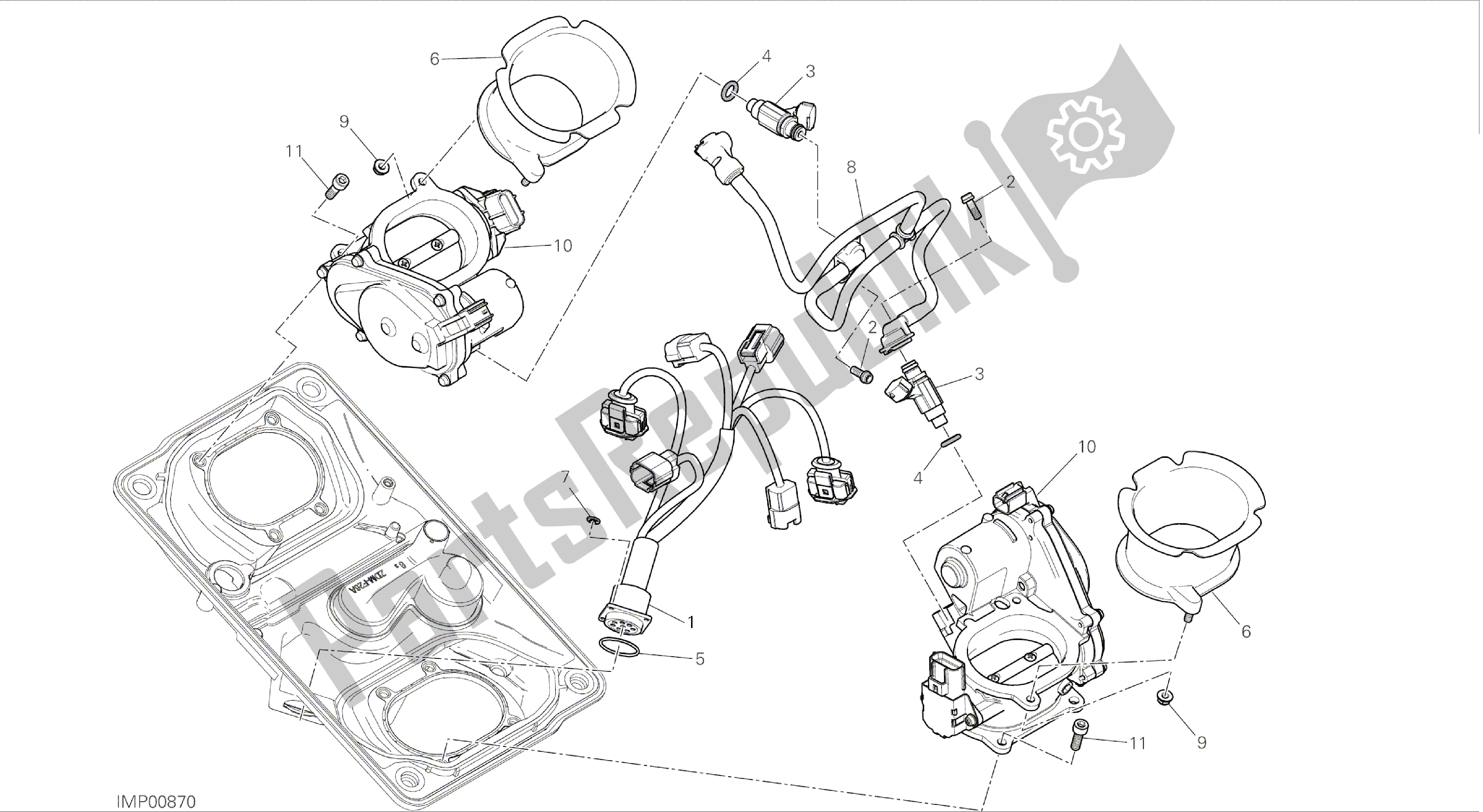 Todas las partes para Dibujo 017 - Cuerpo Del Acelerador [mod: 899 Abs; Xst: Marco De Grupo Aus, Eur, Fra, Jap, Twn] de Ducati Panigale 899 2014