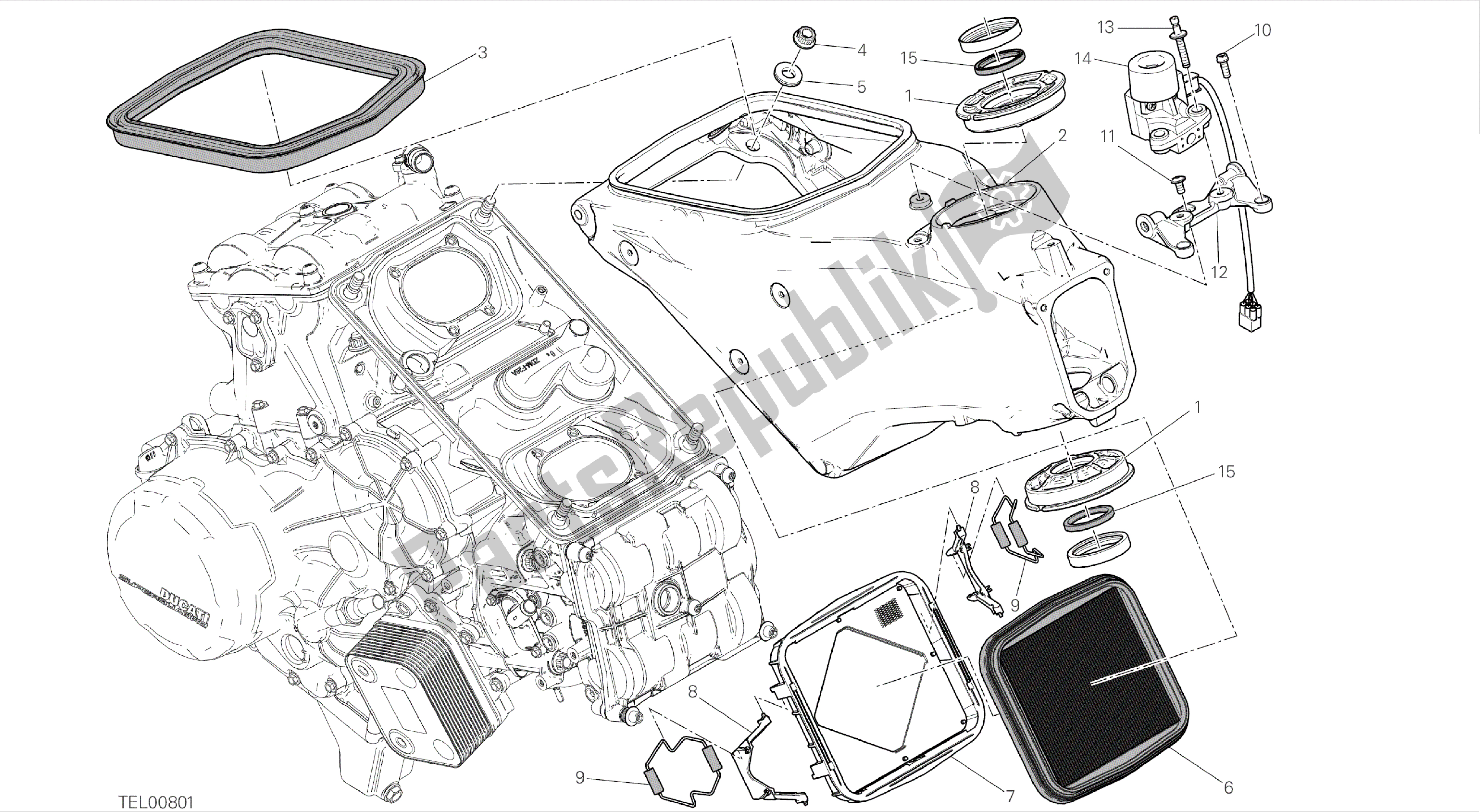 Alle onderdelen voor de Tekening 022 - Frame [mod: 899 Abs; Xst: Aus, Eur, Fra, Jap, Twn] Groepsframe van de Ducati Panigale 899 2014