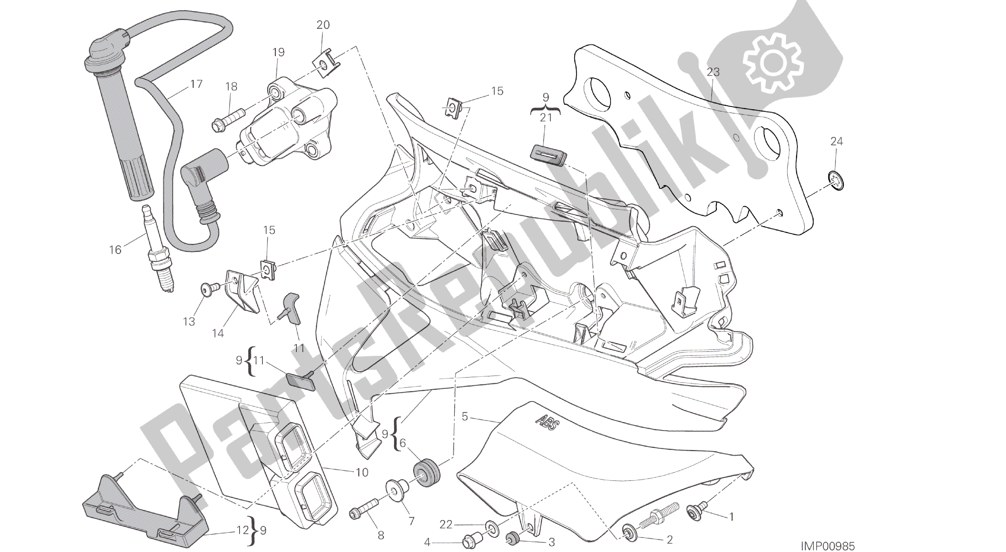 Todas las partes para Dibujo 18b - Impianto Elettrico Destro [mod: 959,959aws; Xst: Aus, Eur, Fra, Jap, Twn] Grupo Eléctrico de Ducati Panigale 959 2016