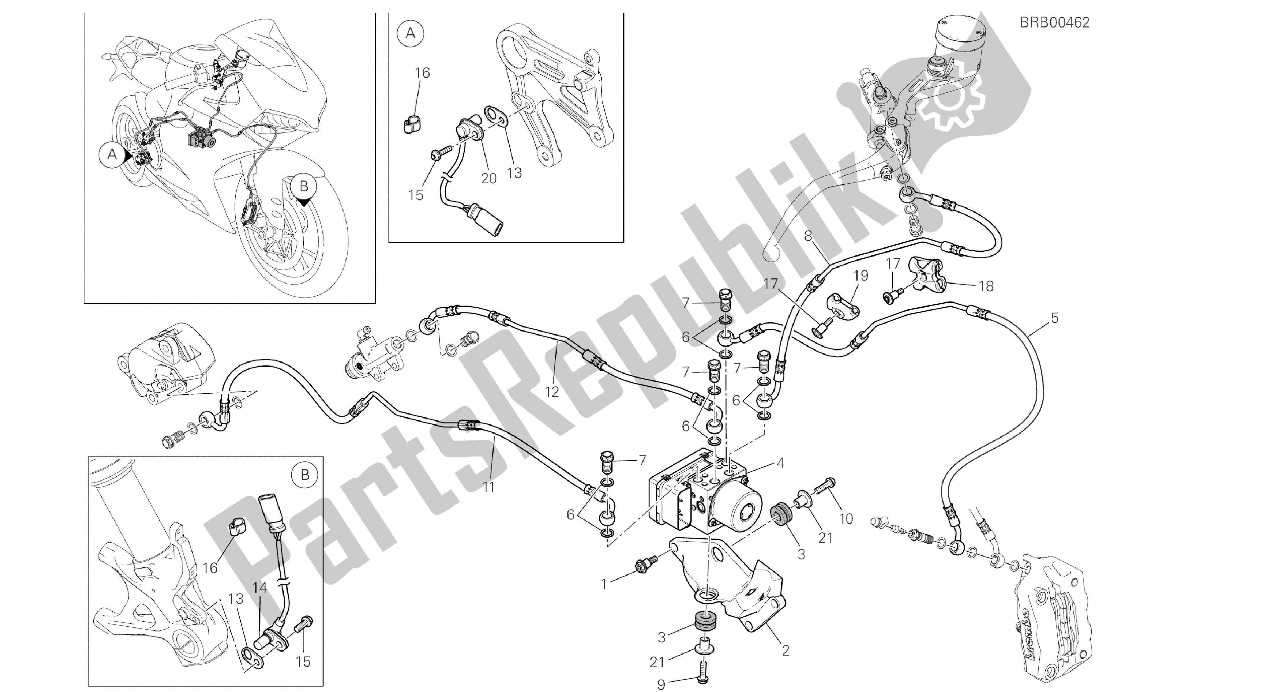 Todas las partes para Dibujo 24a - Sistema De Frenos Antibloqueo (abs) [mod: 959,959 Aws] Marco De Grupo de Ducati Panigale 959 2016