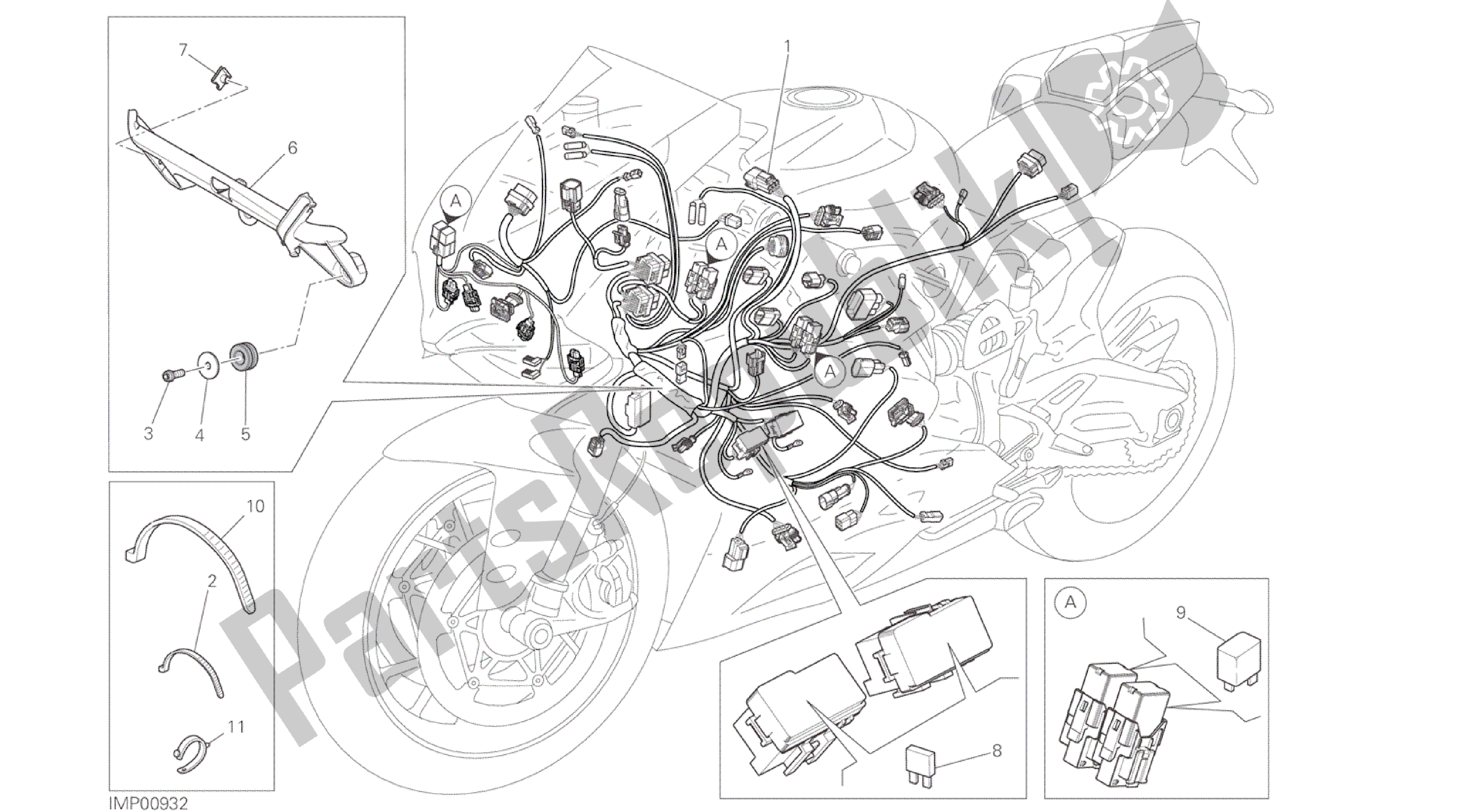 Alle onderdelen voor de Tekening 18c - Kabelboom [mod: 959. 959 Aws] Groep Elektrisch van de Ducati Panigale 959 2016