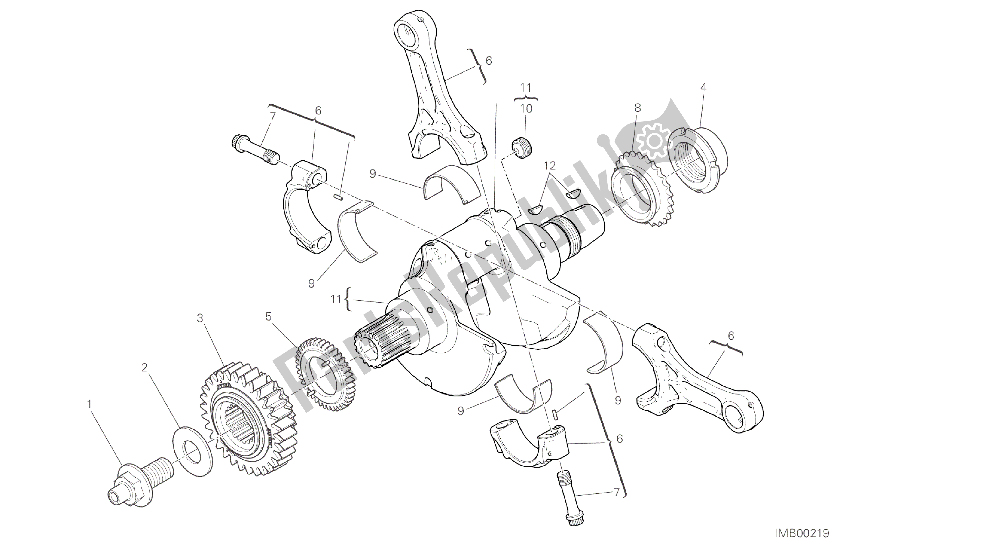 Todas las partes para Dibujo 006 - Bielas [mod: 959,959 Aws] Motor De Grupo de Ducati Panigale 959 2016