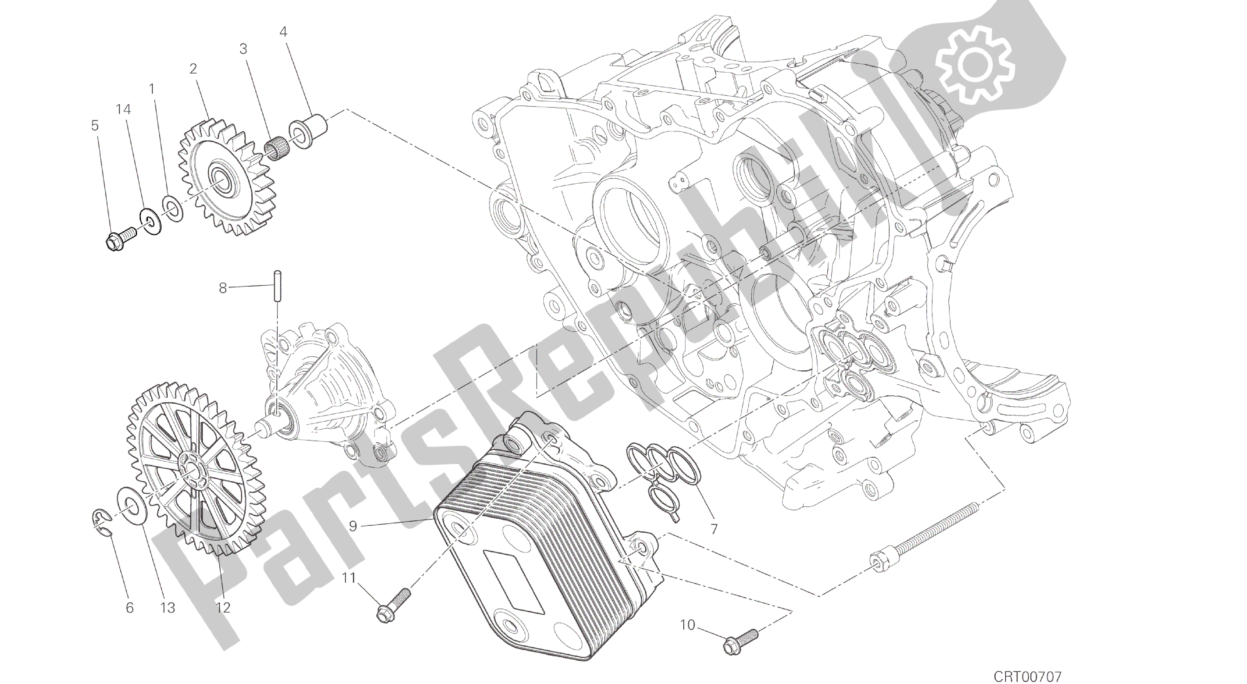 Todas las partes para Dibujo 011 - Motor De Grupo Pompa Acqua [mod: 959,959 Aws] de Ducati Panigale 959 2016