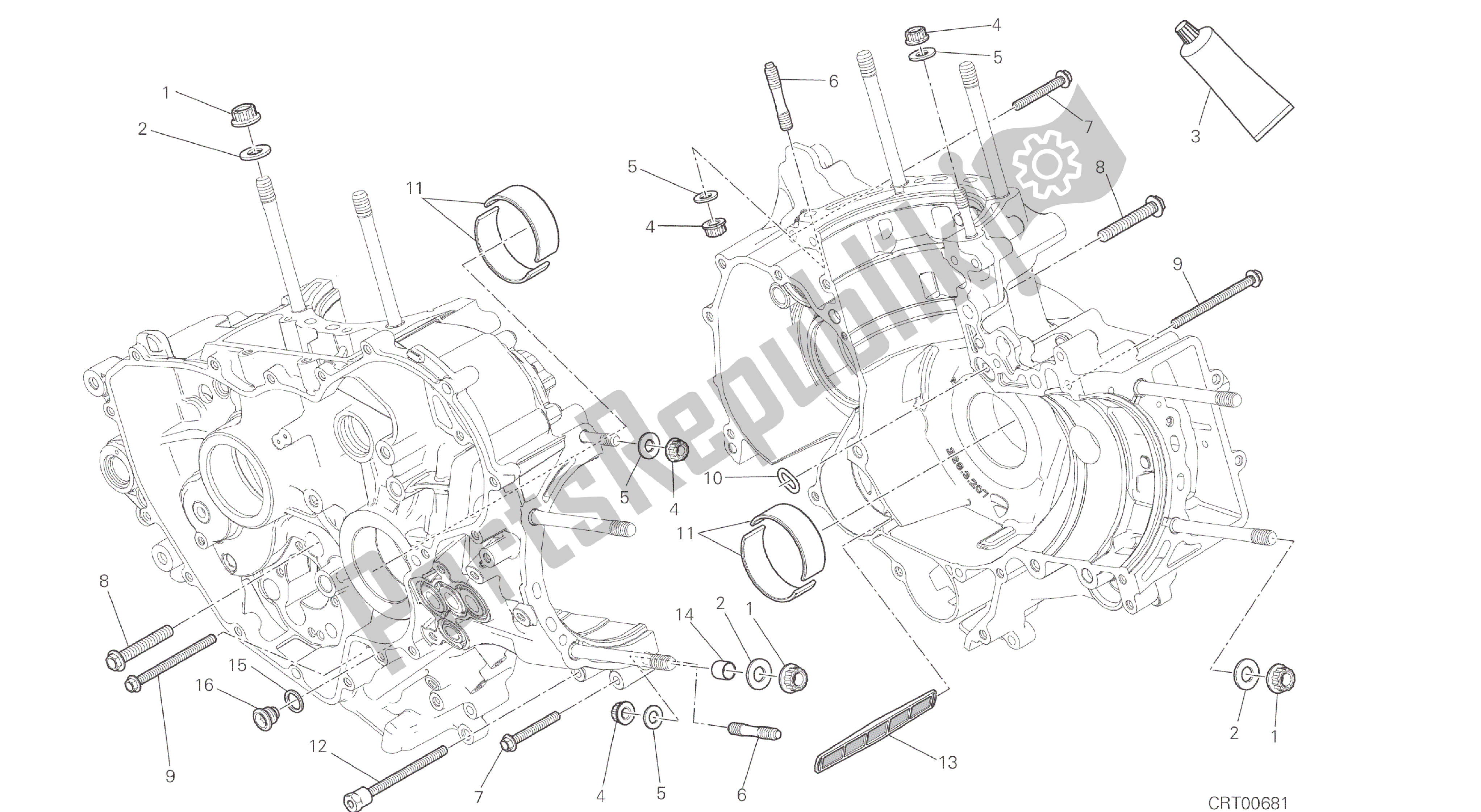 Alle onderdelen voor de Tekening 10a - Halve Carters Paar [mod: 959. 959 Aws] Groepsmotor van de Ducati Panigale 959 2016