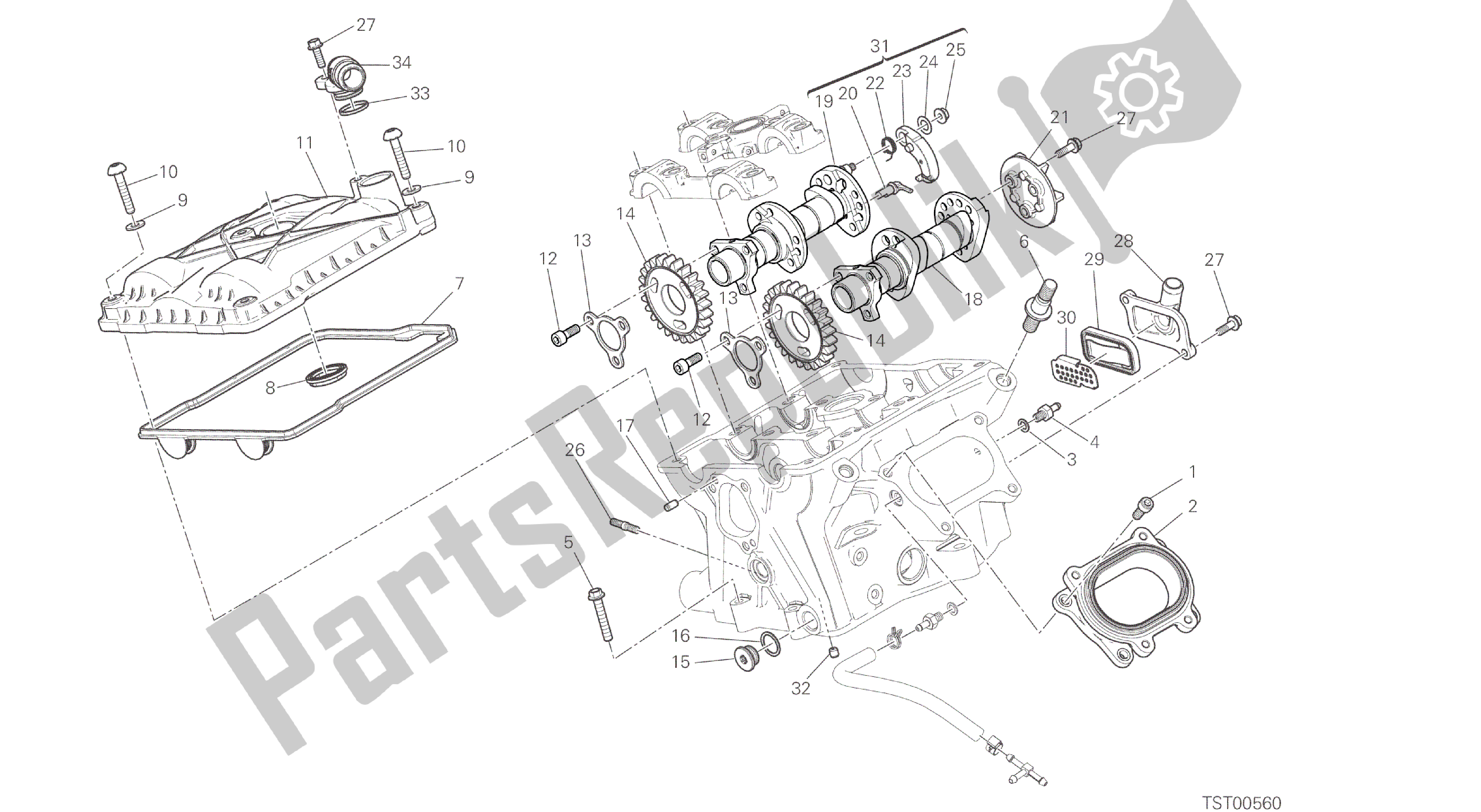 Todas las partes para Dibujo 13a - Culata Vertical - Sincronización [mod: 959,959 Aws] Motor De Grupo de Ducati Panigale 959 2016