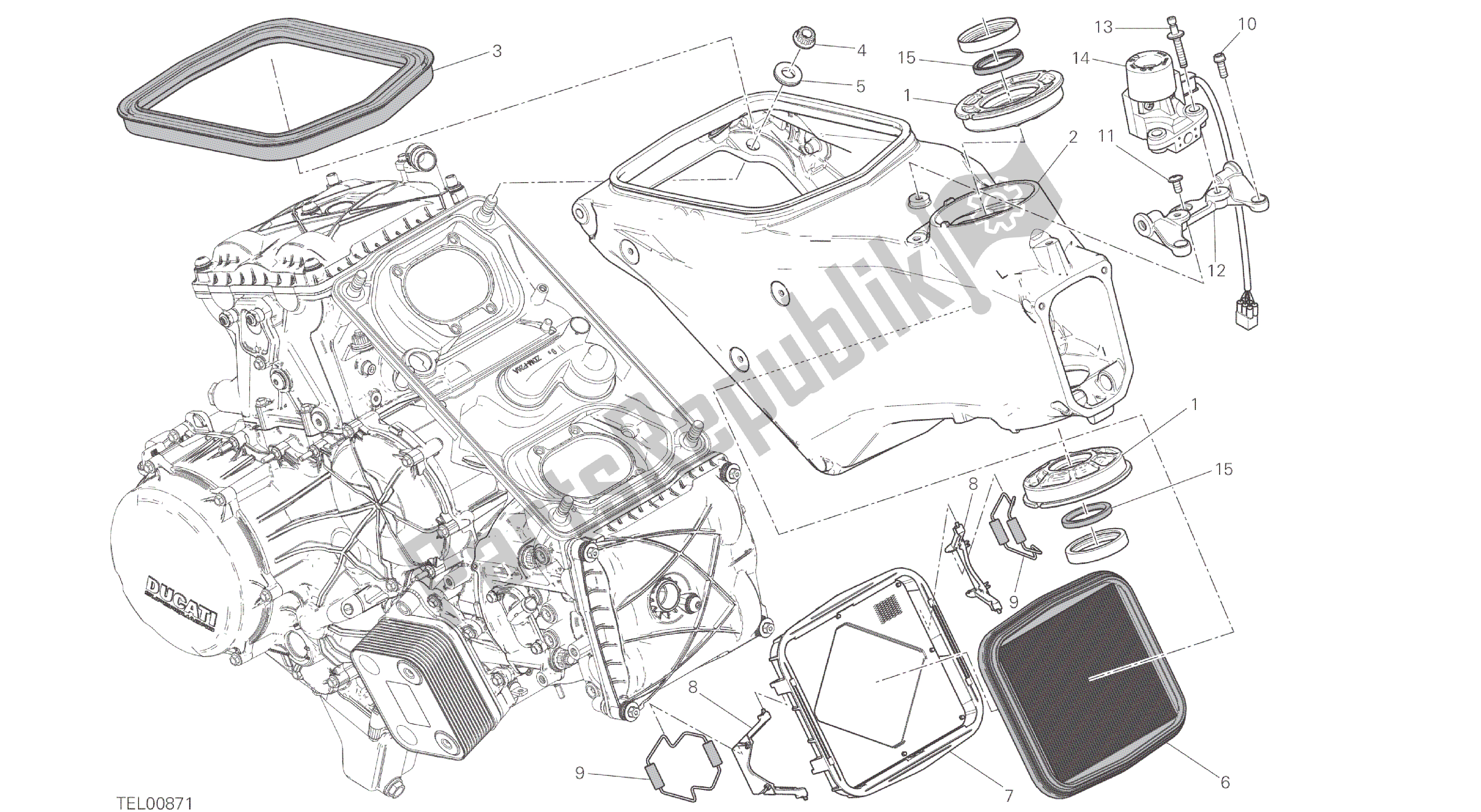 Todas las partes para Dibujo 022 - Marco Grupal [mod: 959,959 Aws] de Ducati Panigale 959 2016