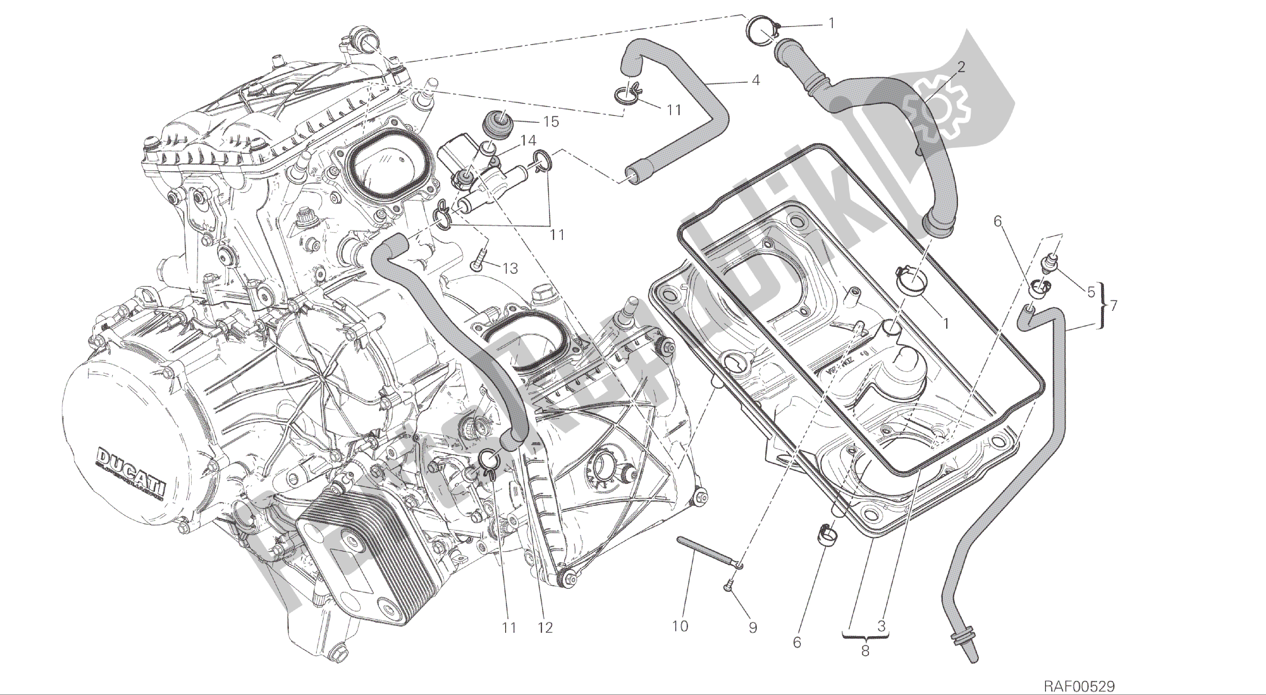 Todas las partes para Dibujo 029 - Toma De Aire - Respiradero De Aceite [xst: Cal, Cdn] Marco De Grupo de Ducati Panigale R 1200 2016