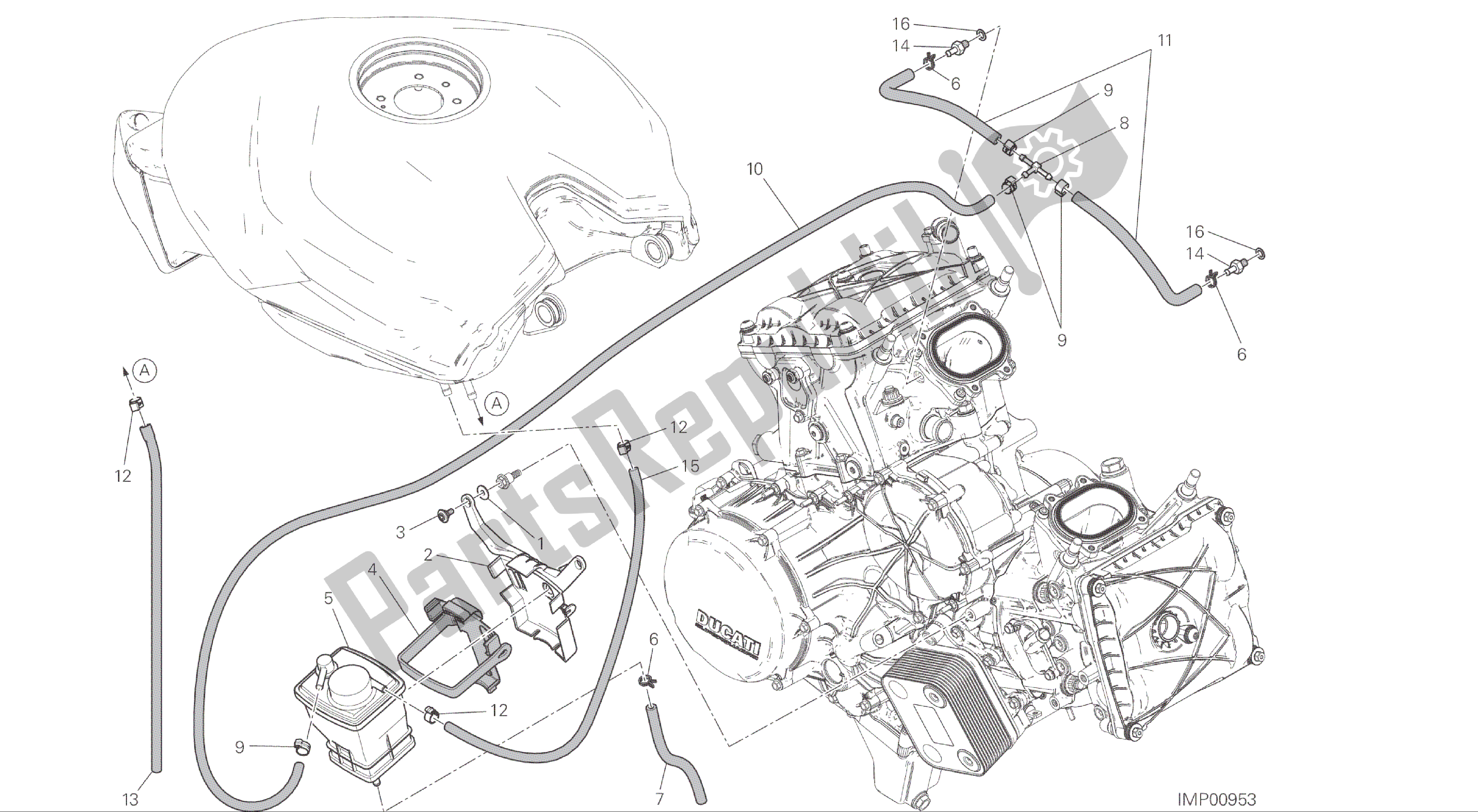 Todas las partes para Dibujo 035 - Marco De Grupo De Filtro De Recipiente [xst: Cal, Cdn] de Ducati Panigale R 1200 2016