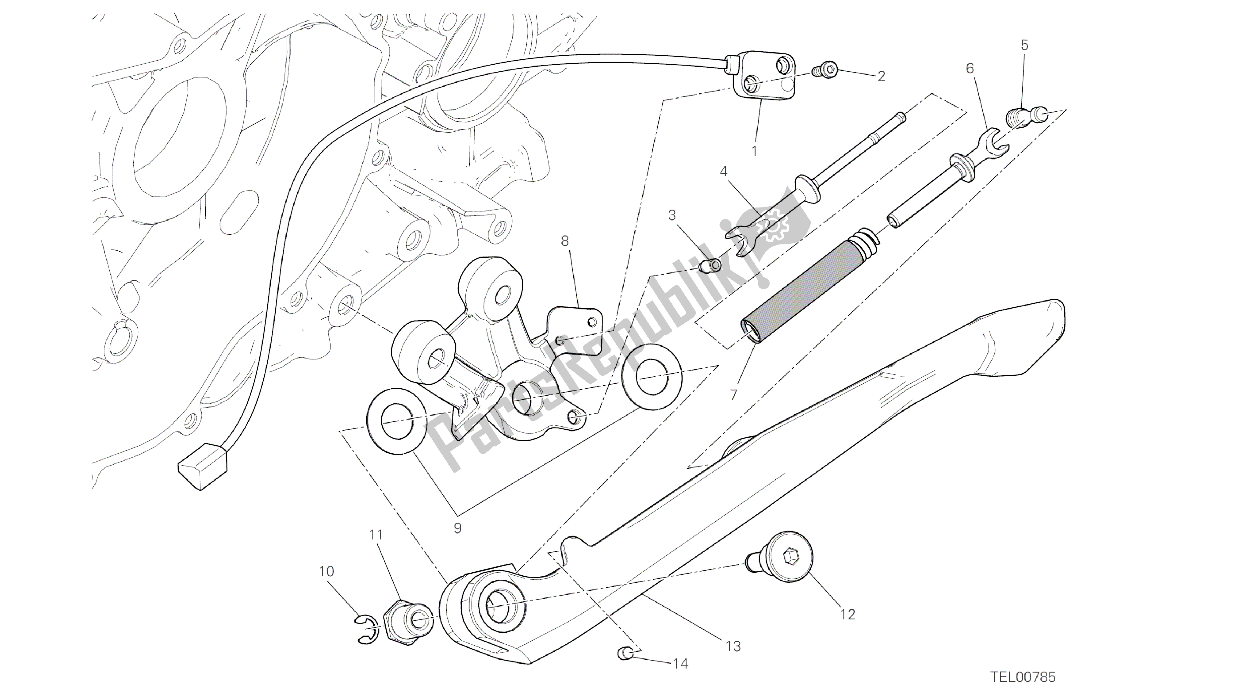 Alle onderdelen voor de Tekening 22a - Stand [xst: Cal, Cdn] Groepsframe van de Ducati Panigale R 1200 2016