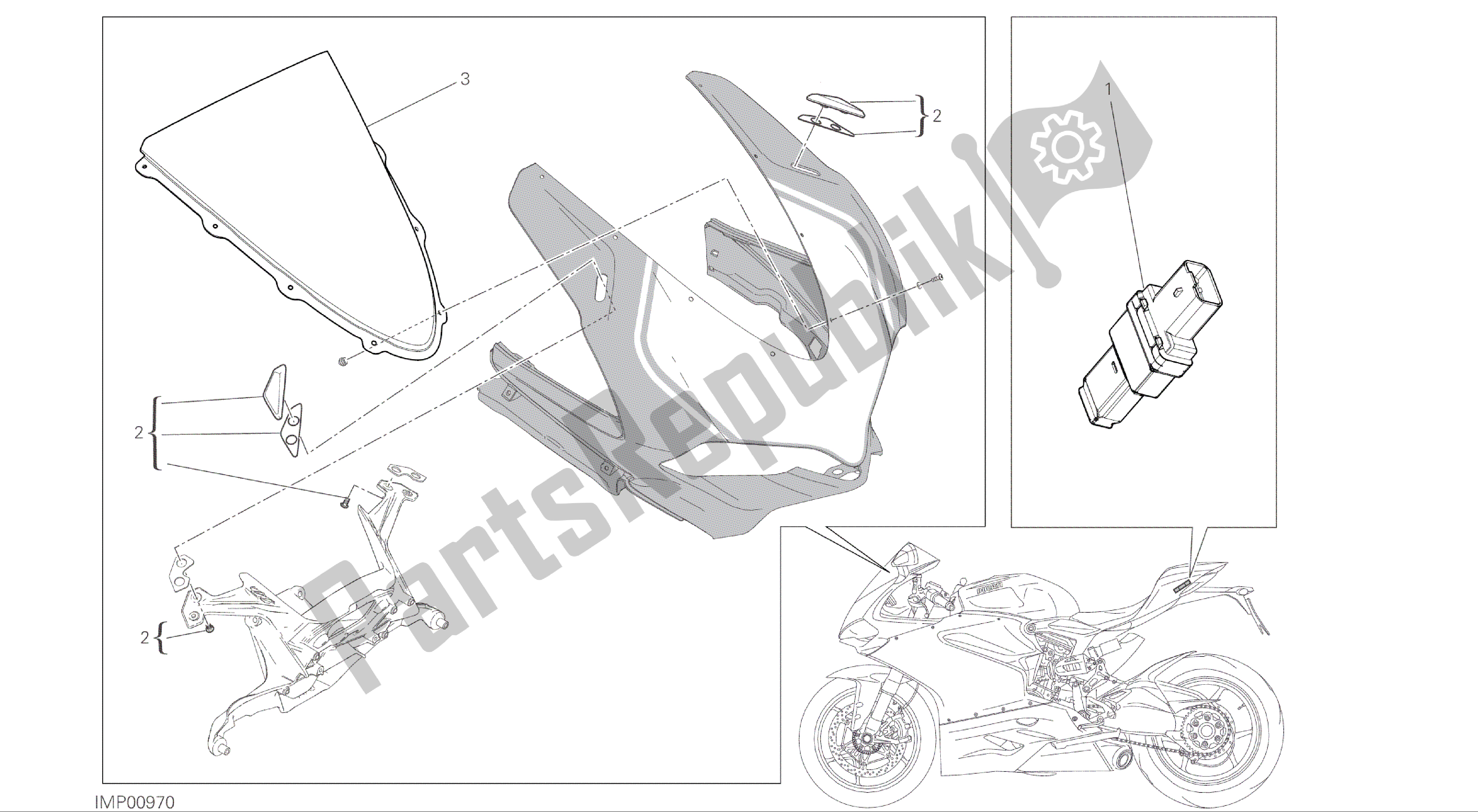 Todas las partes para Dibujo 34b - Accesorios [xst: Cal, Cdn] Marco De Grupo de Ducati Panigale R 1200 2016