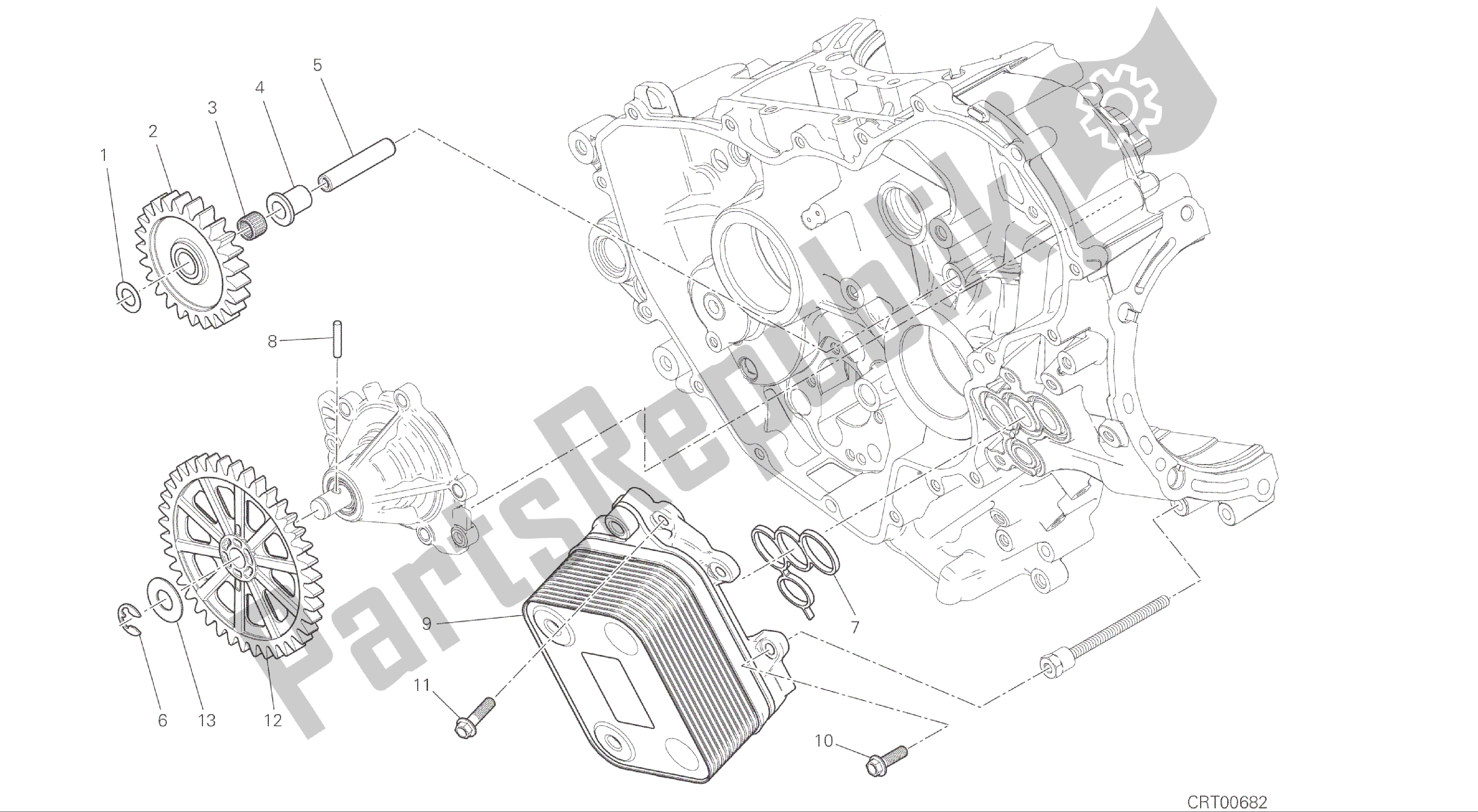 Alle onderdelen voor de Tekening 011 - Pompa Acqua [xst: Cal, Cdn] Groepsengine van de Ducati Panigale R 1200 2016