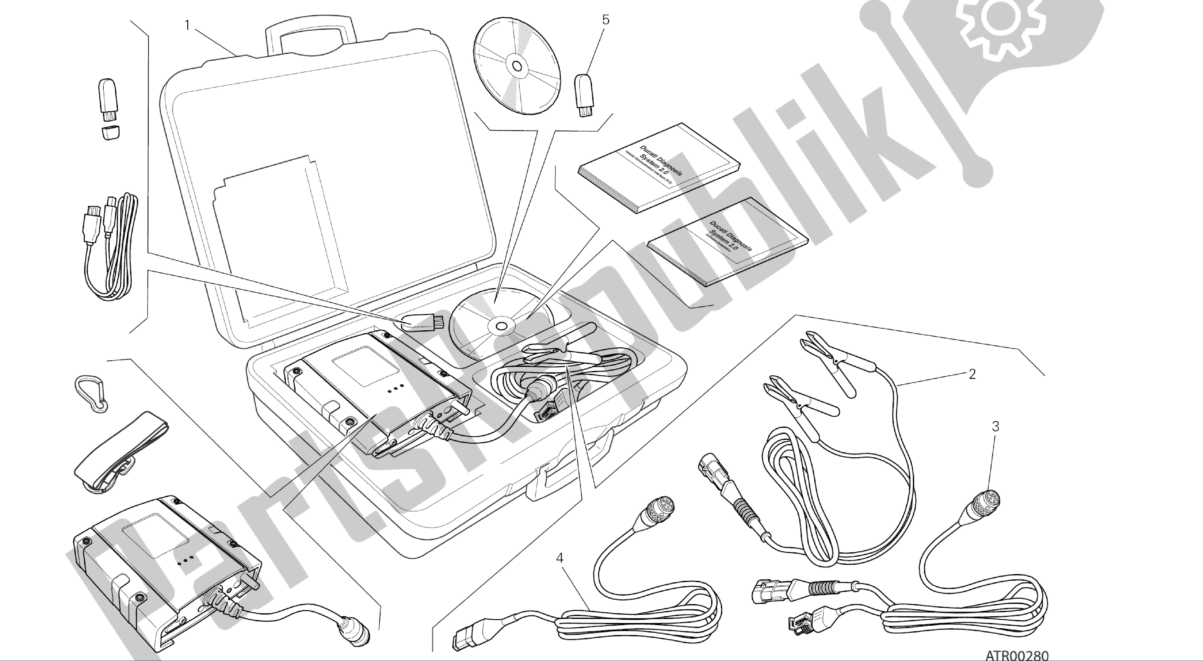 Todas las partes para Drawing 001 - Herramientas De Grupo Dds (2) Tester [xst: Cal, Cdn] de Ducati Panigale R 1200 2016